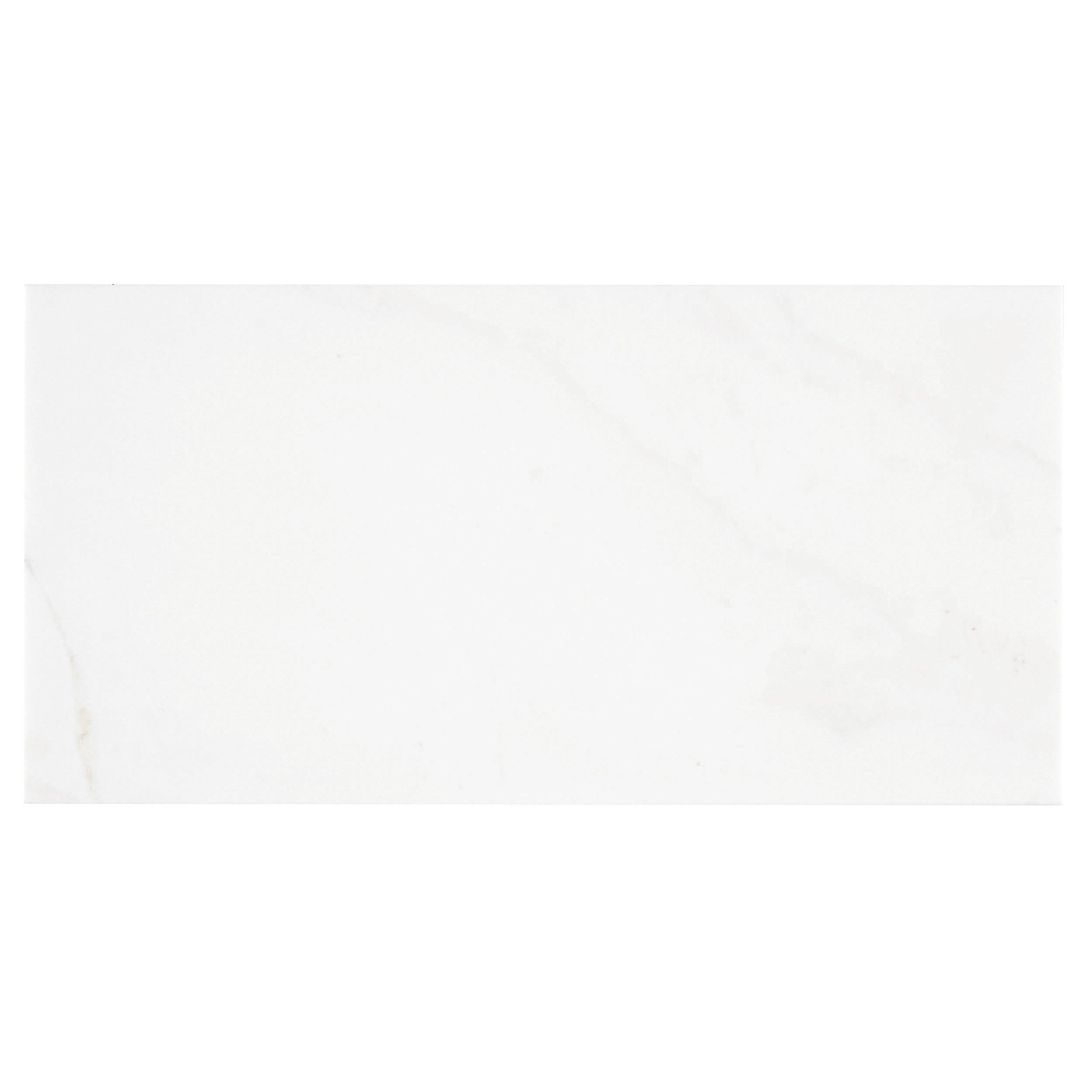 Thassos Economy Polished White Marble Tile | Floor and Decor