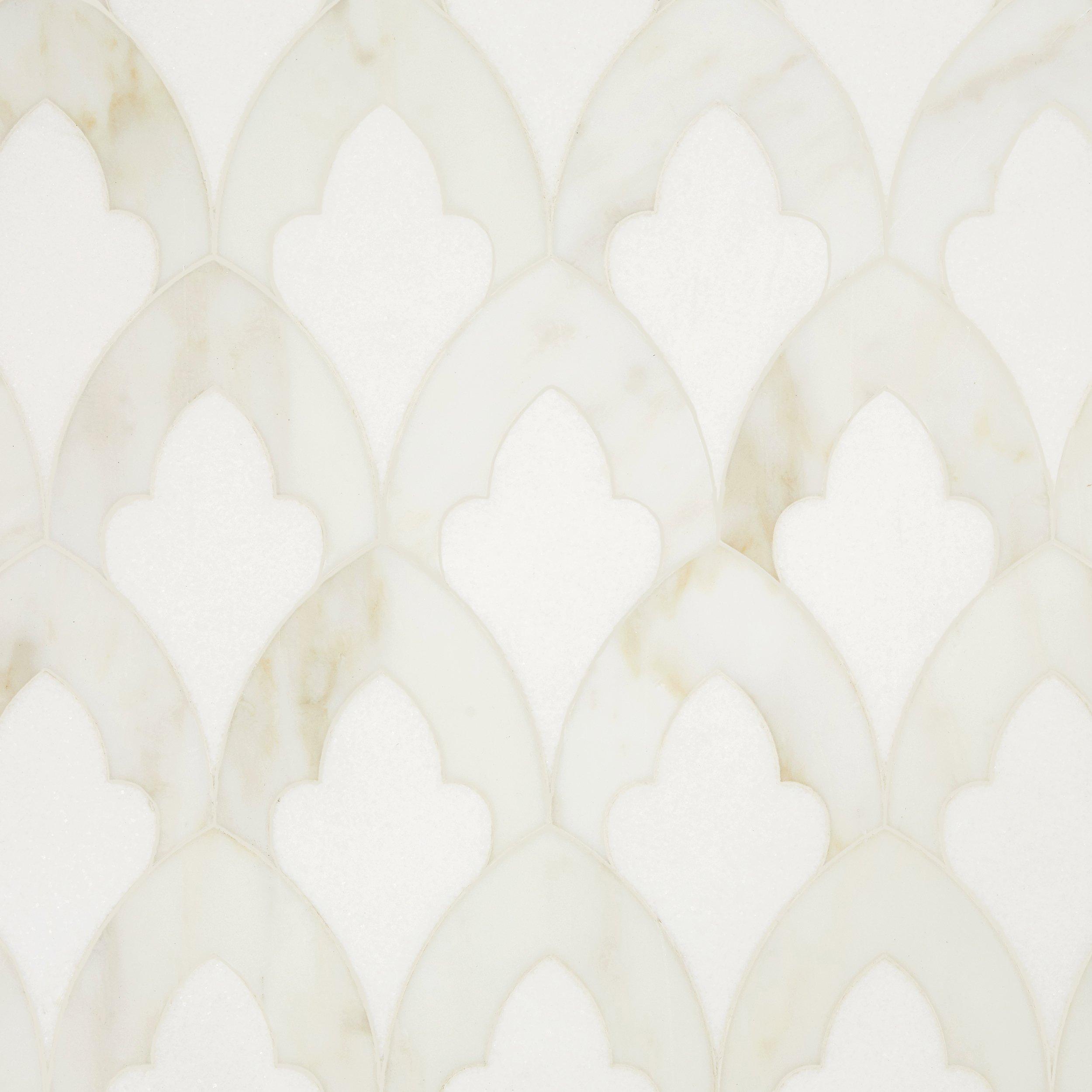 Athena Thassos Calacatta Waterjet Polished Marble Mosaic