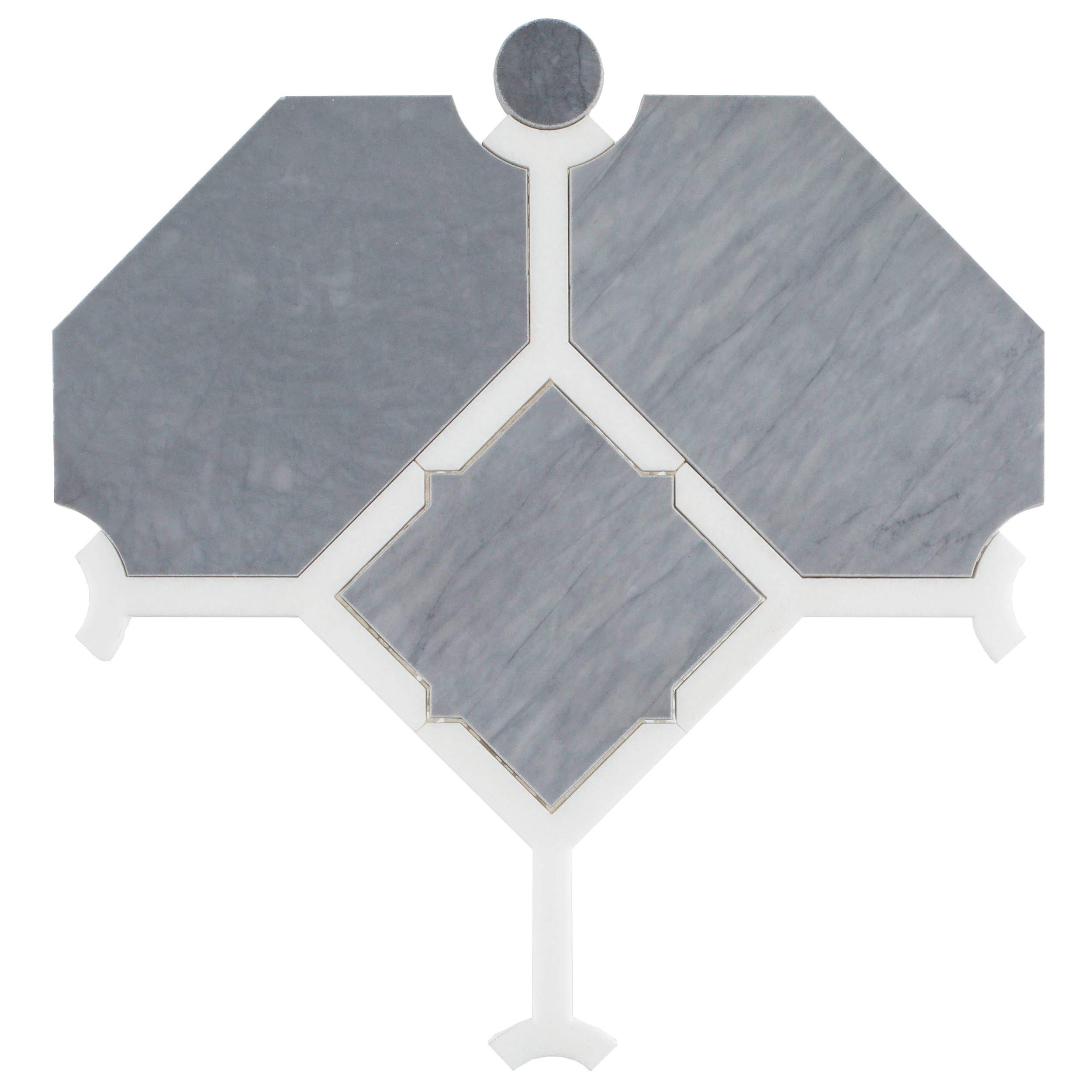 Janus Thassos Latin Blue Waterjet Marble Mosaic