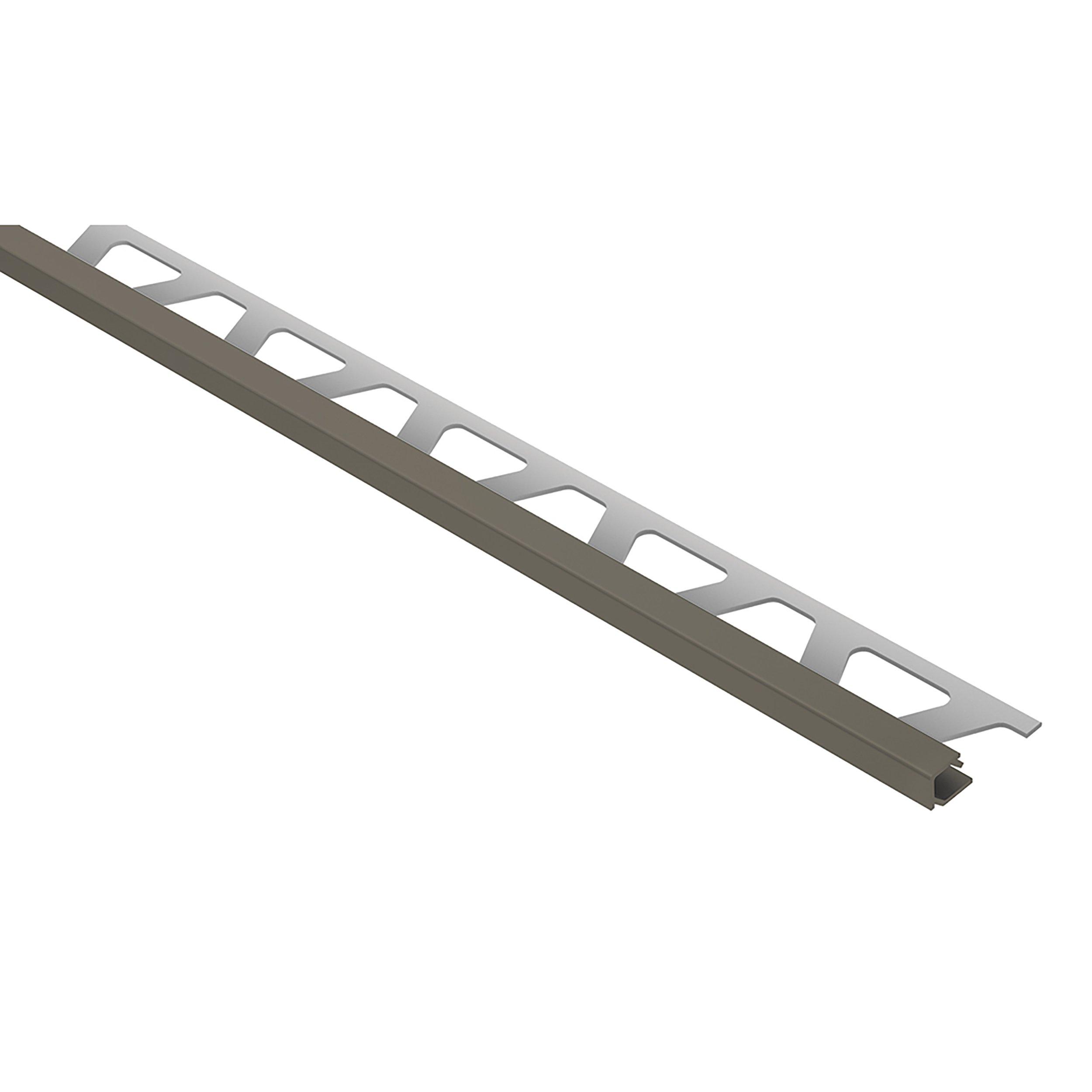 Schluter Quadec Square Edge Trim 7/16 in. Aluminum Quartz Grey