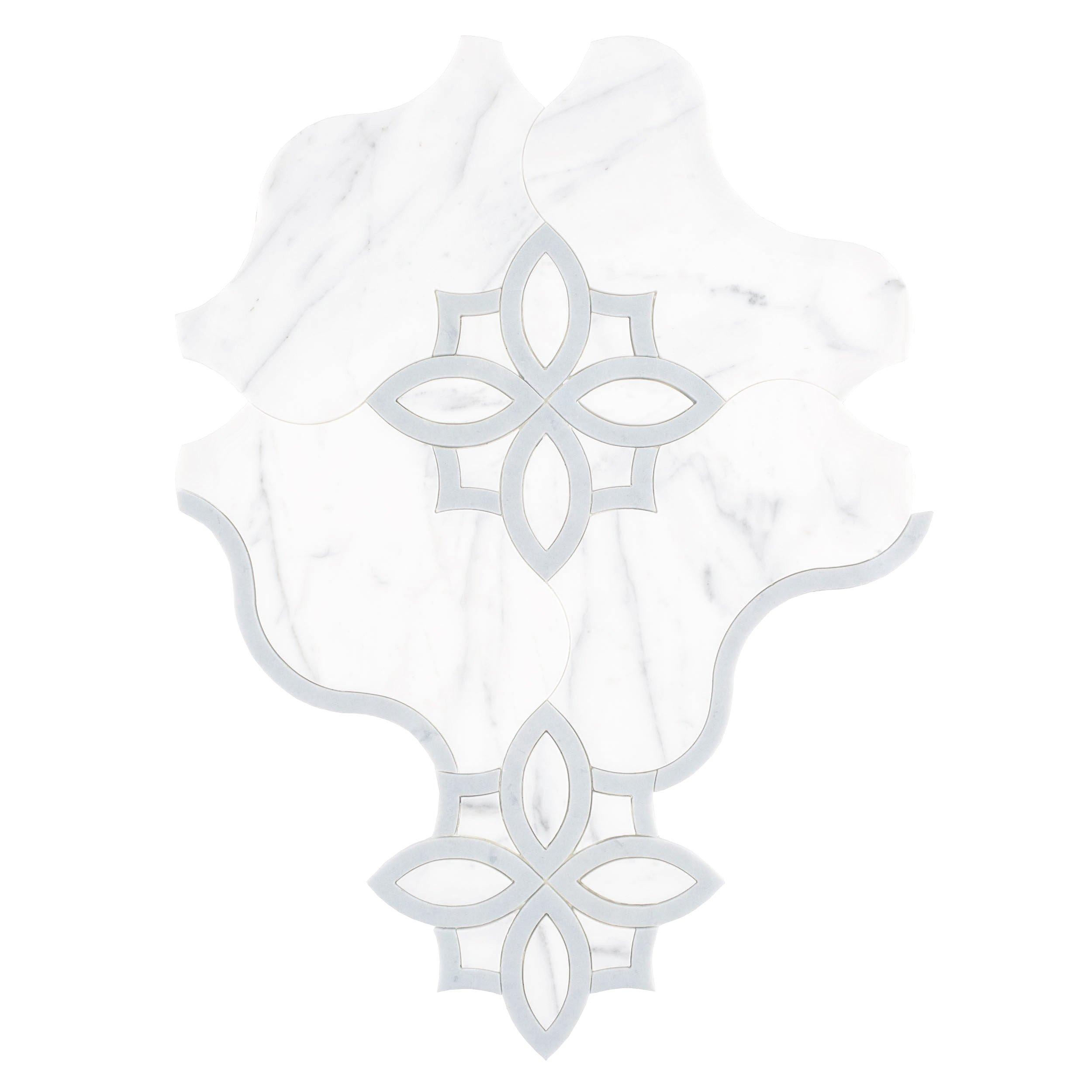 Freesia Statuario Latin Blue Waterjet Marble Mosaic