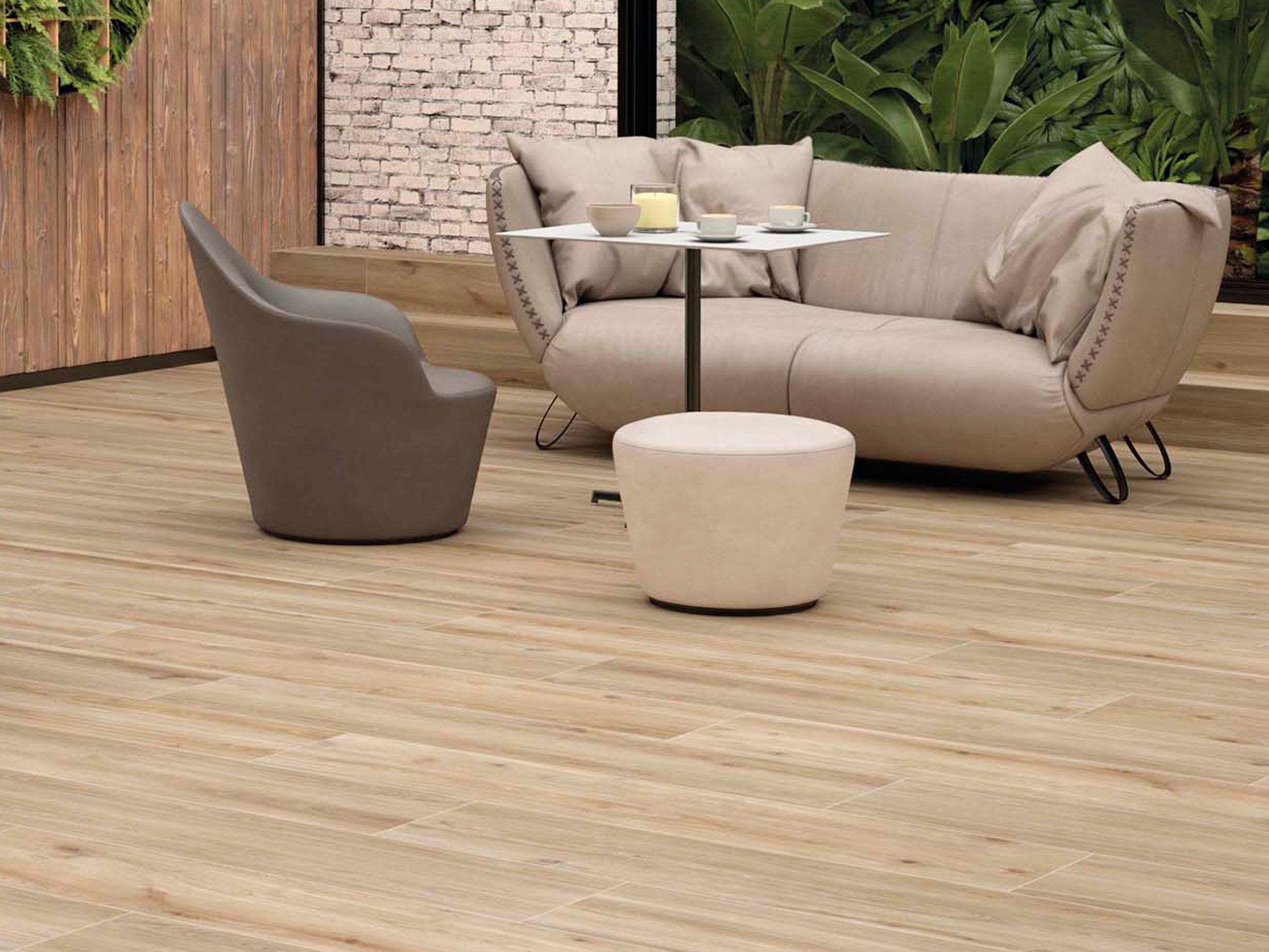 Floor & Decor | Woodville Natural Wood Plank Porcelain Tile, 12 x 59, Beige, 10 mm Thick