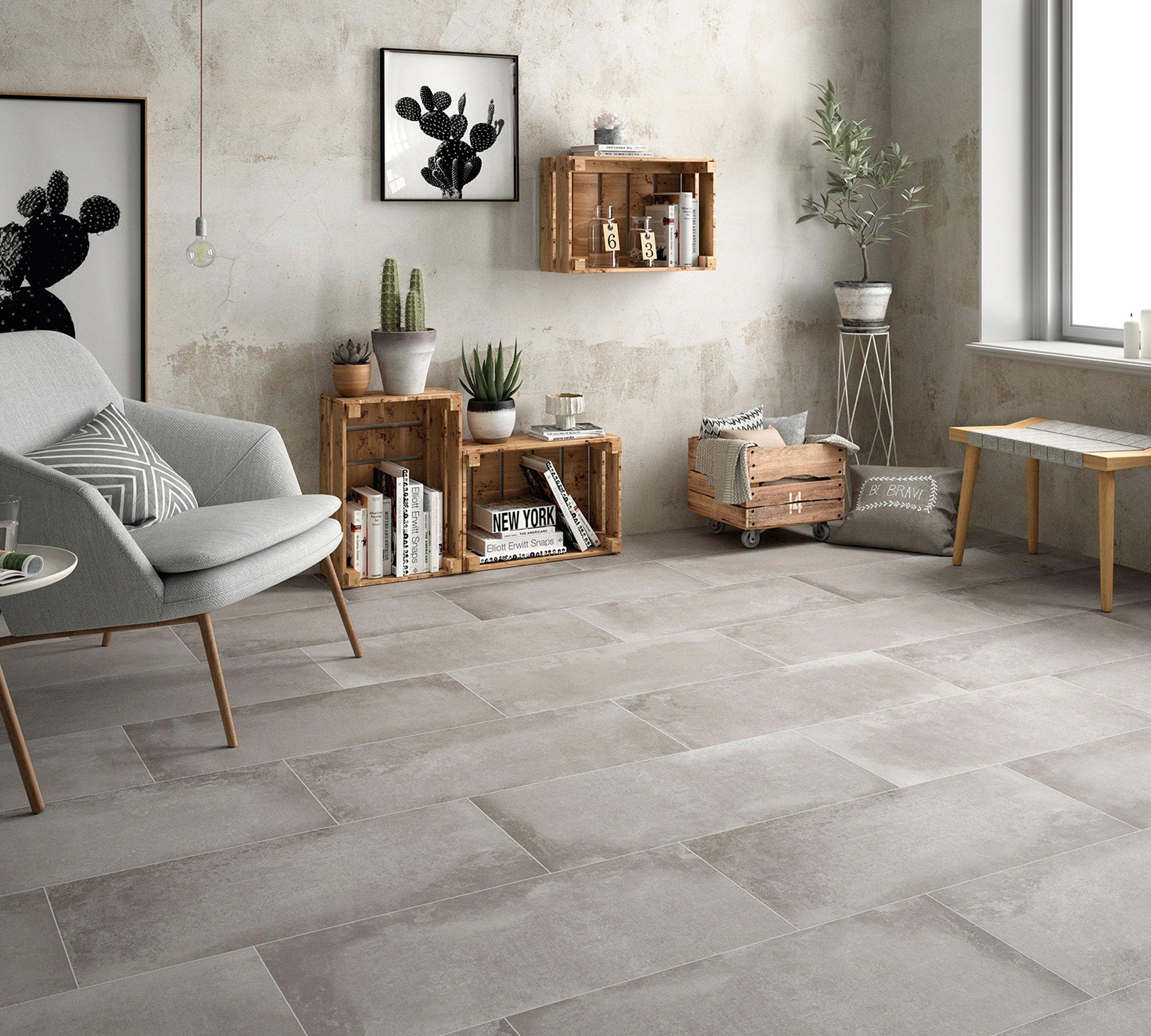 District Gray Porcelain Tile Floor