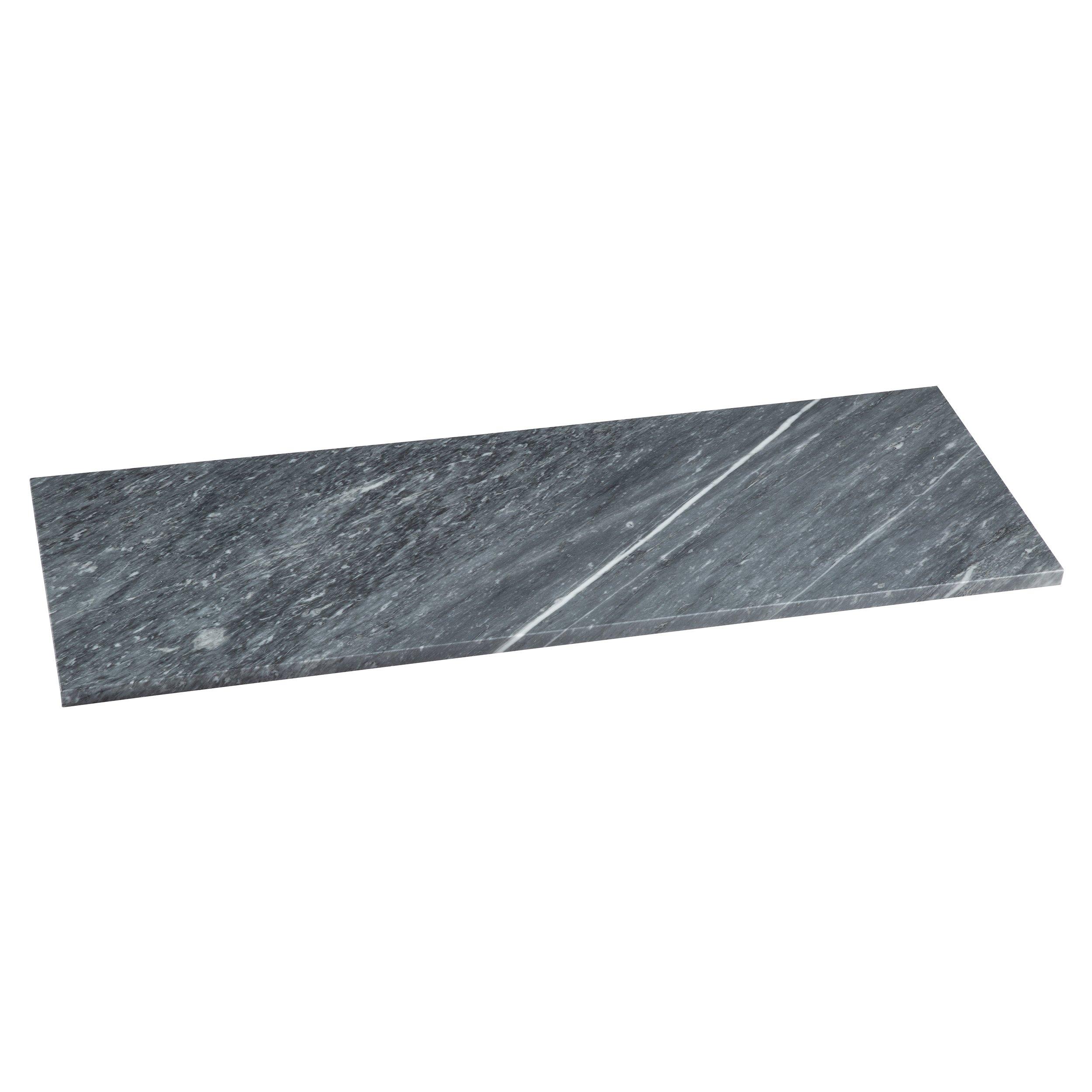 Gray Rectangle 17 x 49 in. Marble Shower Bench Floor and Decor