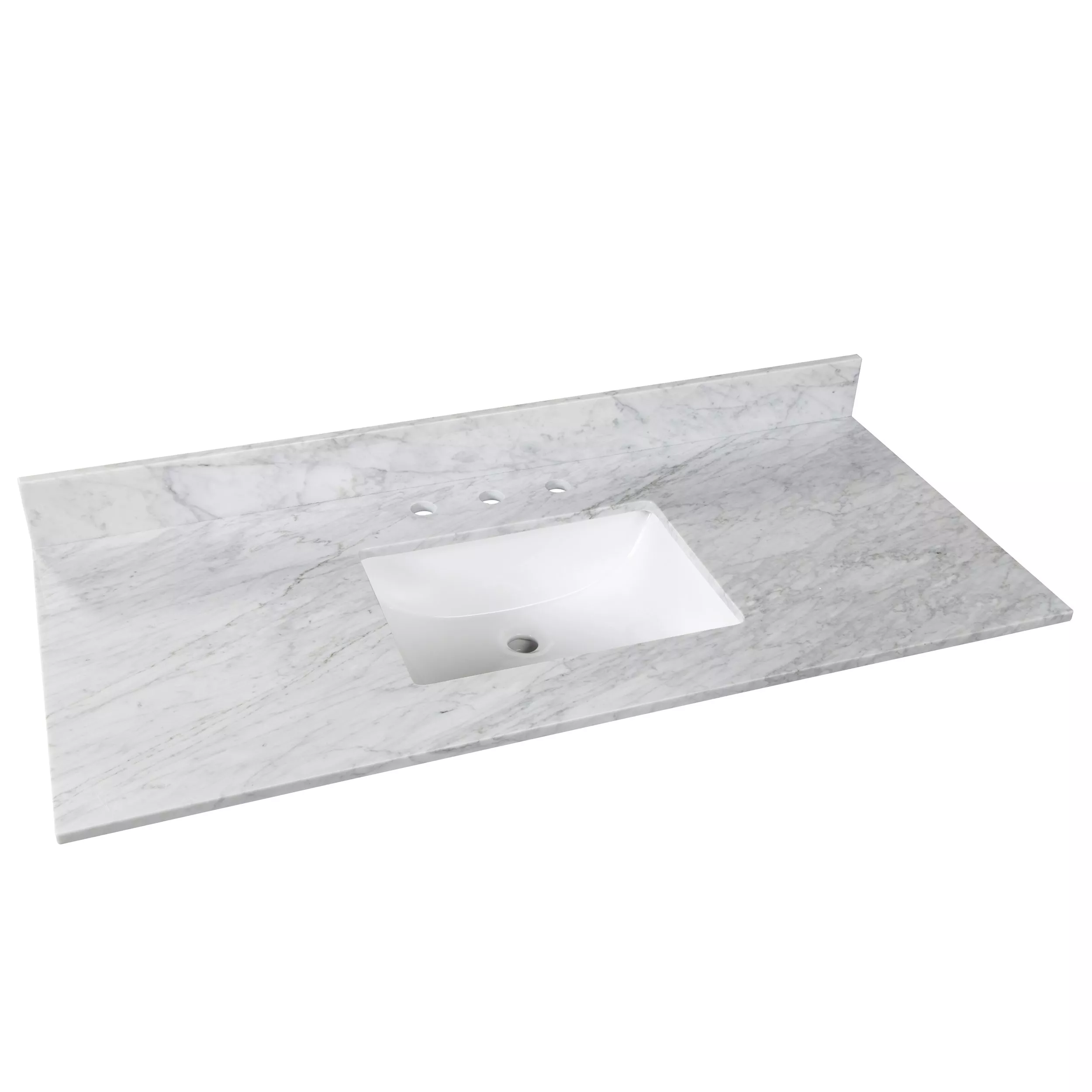 Bianco Carrara Marble 49 in. Vanity Top includes Backsplash