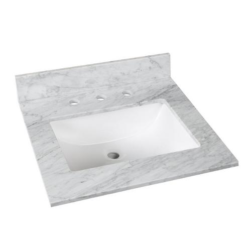 Bianco Carrara Marble 25 In Vanity Top, 25 X 22 Quartz Vanity Top