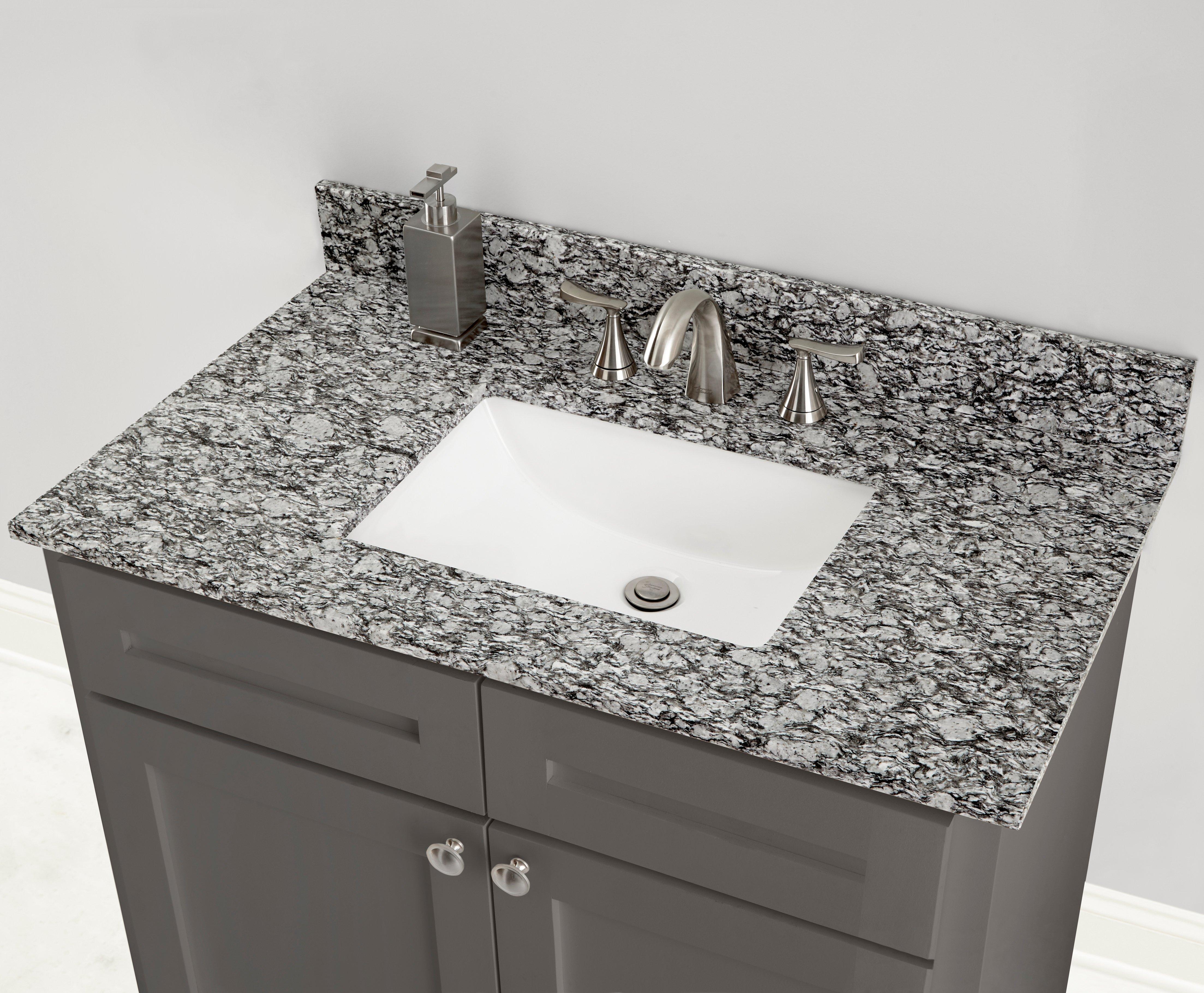 black granite bathroom counter