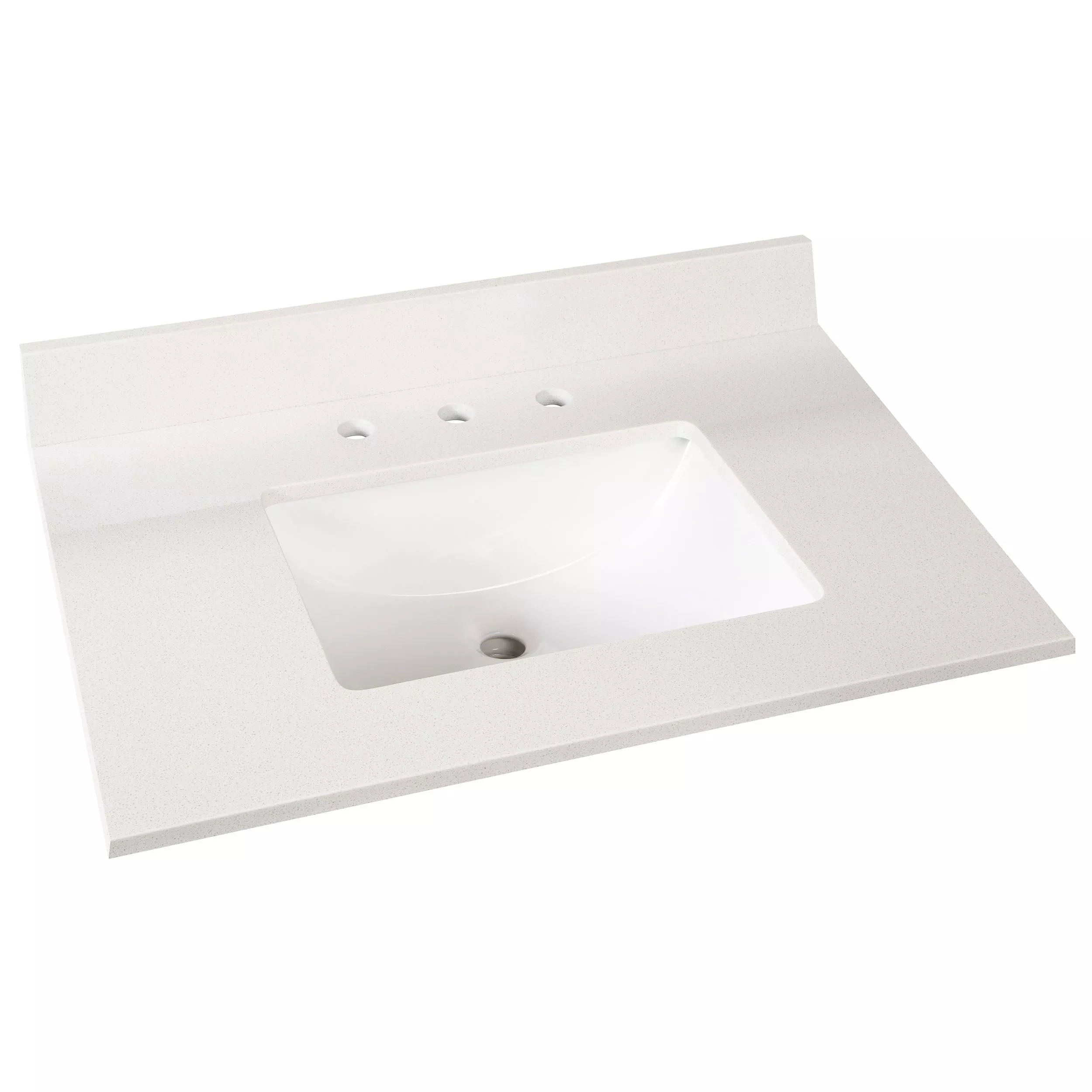 Sutton White Marble 31 in. Vanity Top includes Backsplash