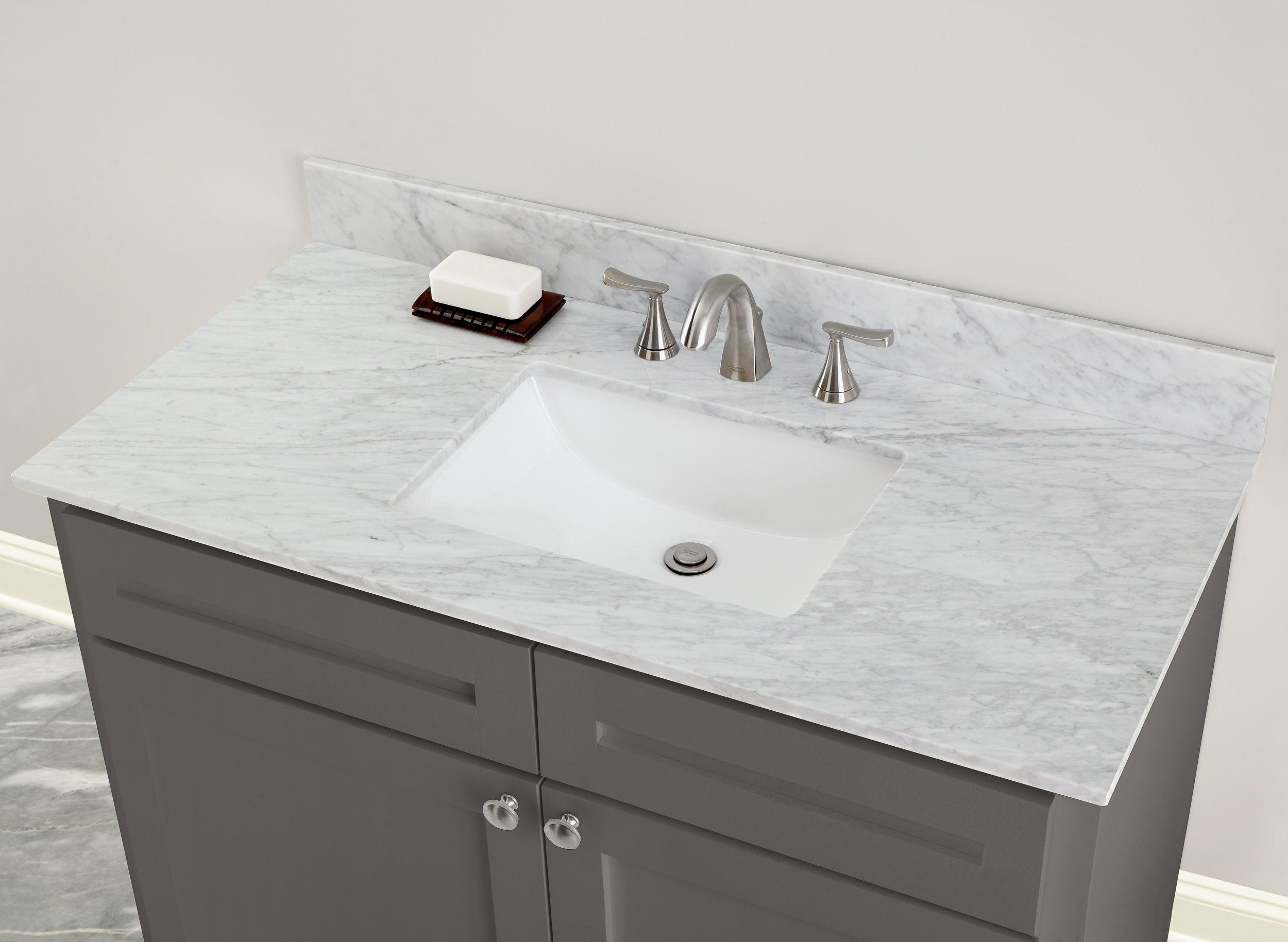 Bianco Carrara Marble 37 In Vanity Top, Sink Top Vanity