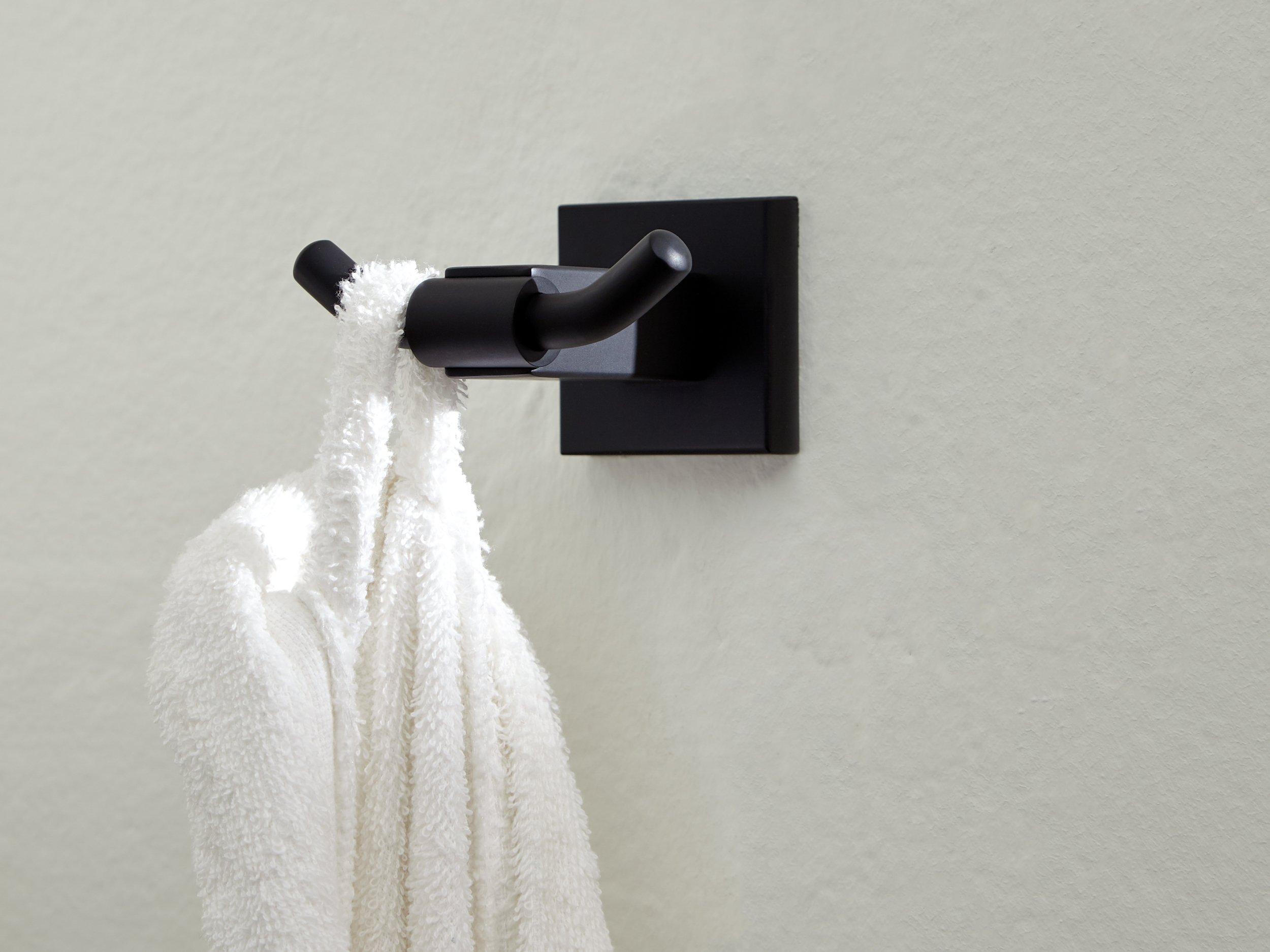 Buy Matte Black Bathroom Robe and Towel Hook Rack