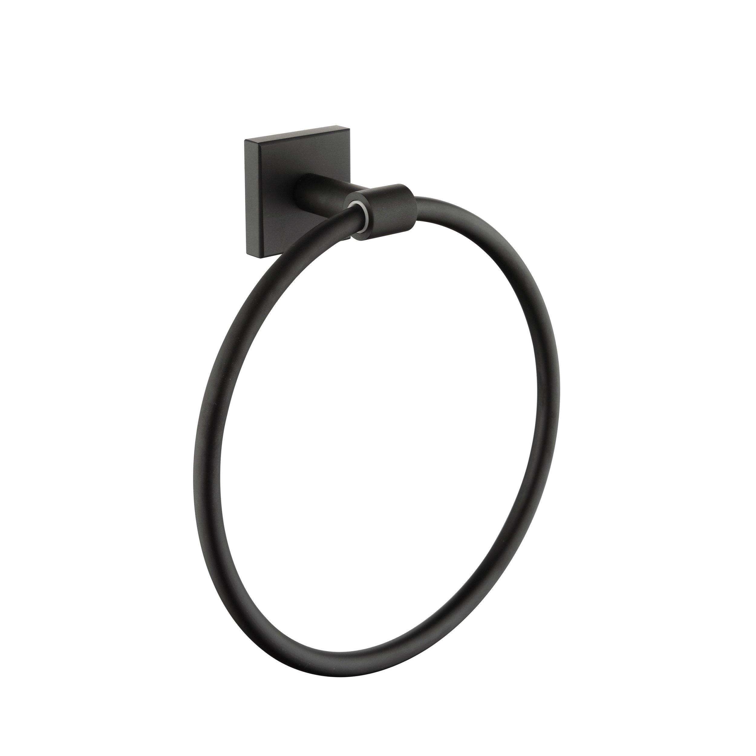 Omega Matt Black Hand Towel Ring 159 x 60 x 161mm