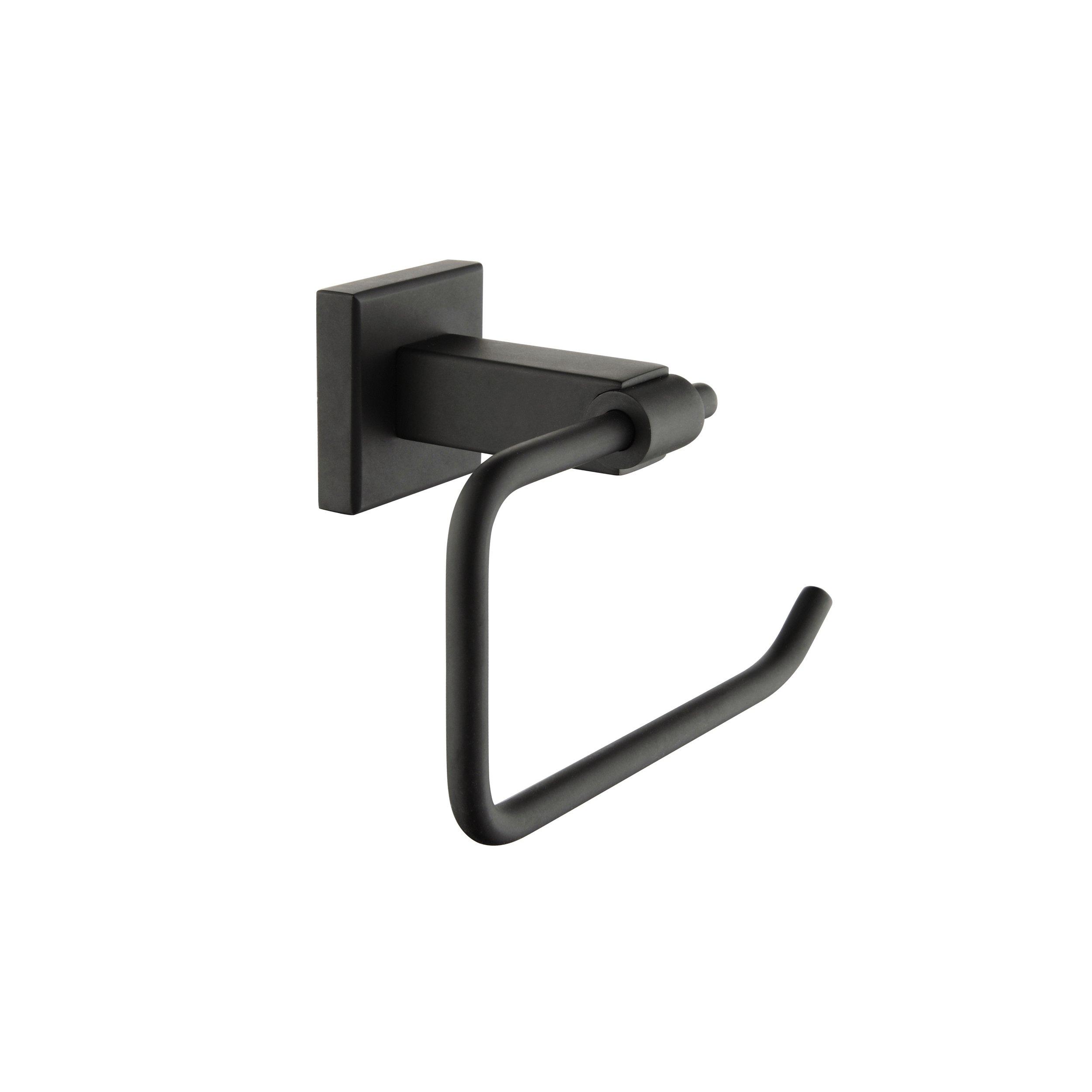 Design House 559351 Graz Park Two-Post Toilet Paper Holder, Classic Wall Mounted Spring Toilet Roll Holder, Matte Black