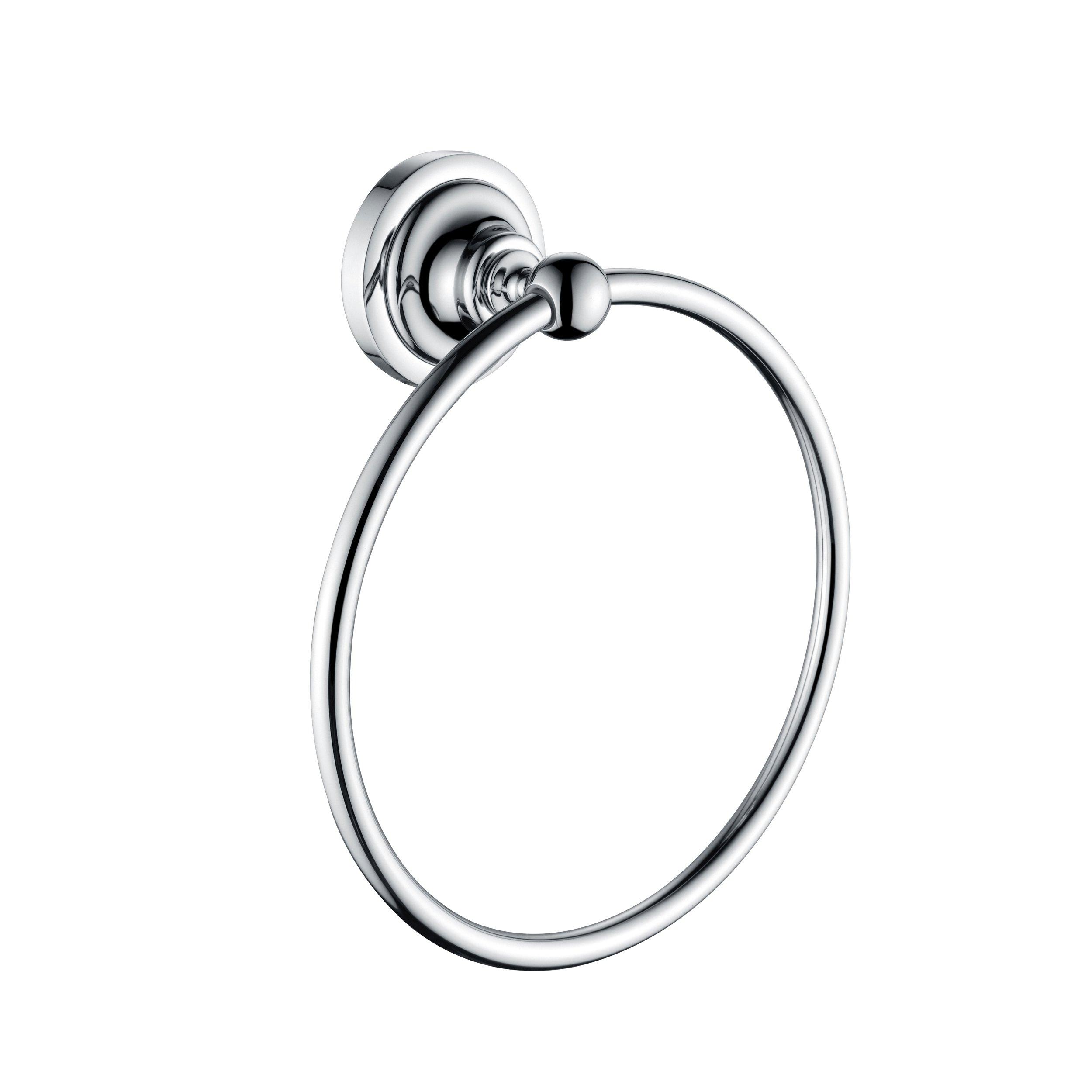 Chrome & Ceramic Bathroom Towel Ring - The Ceramic Store