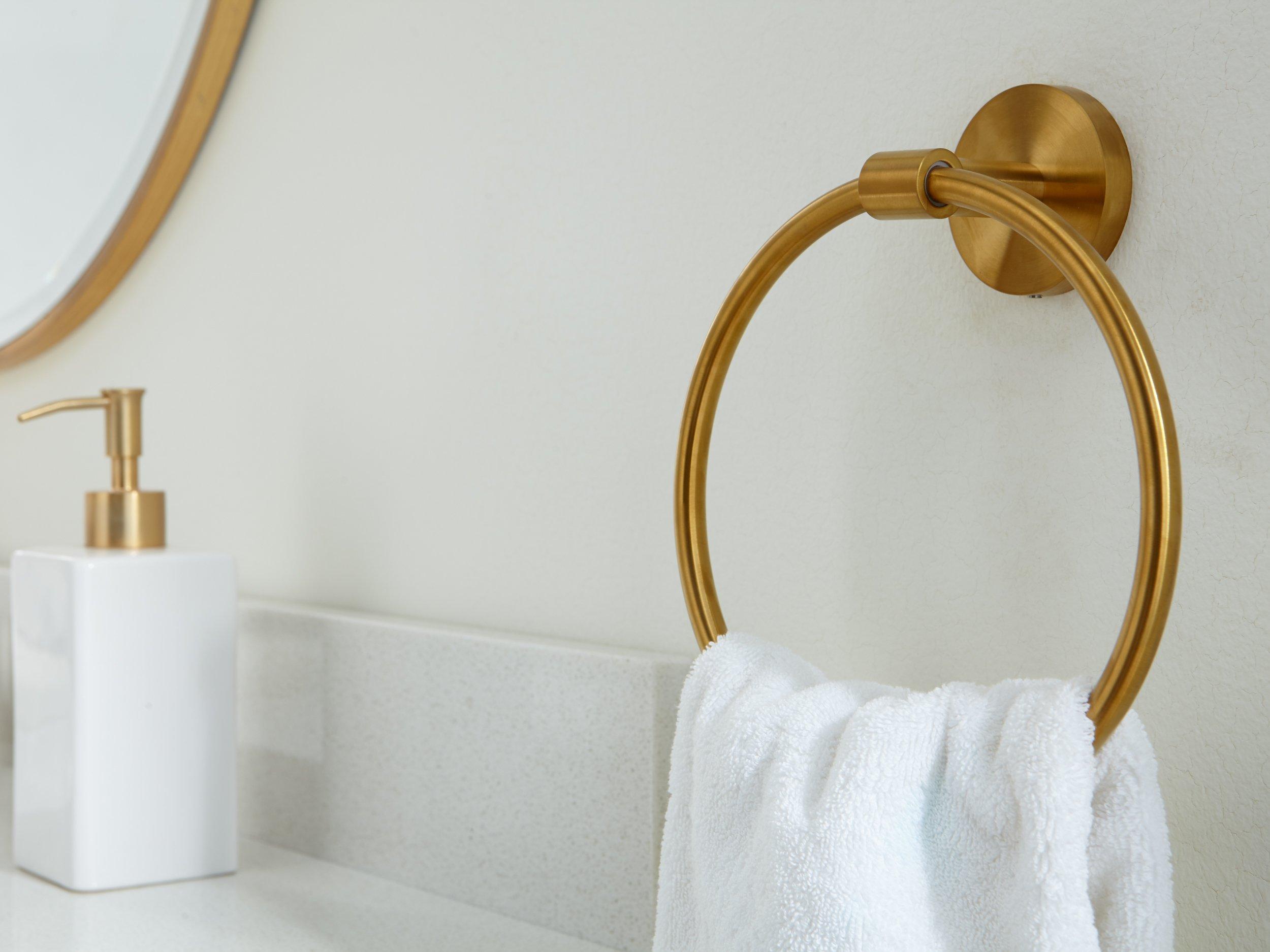 Brushed Gold Towel Ring Floor and Decor