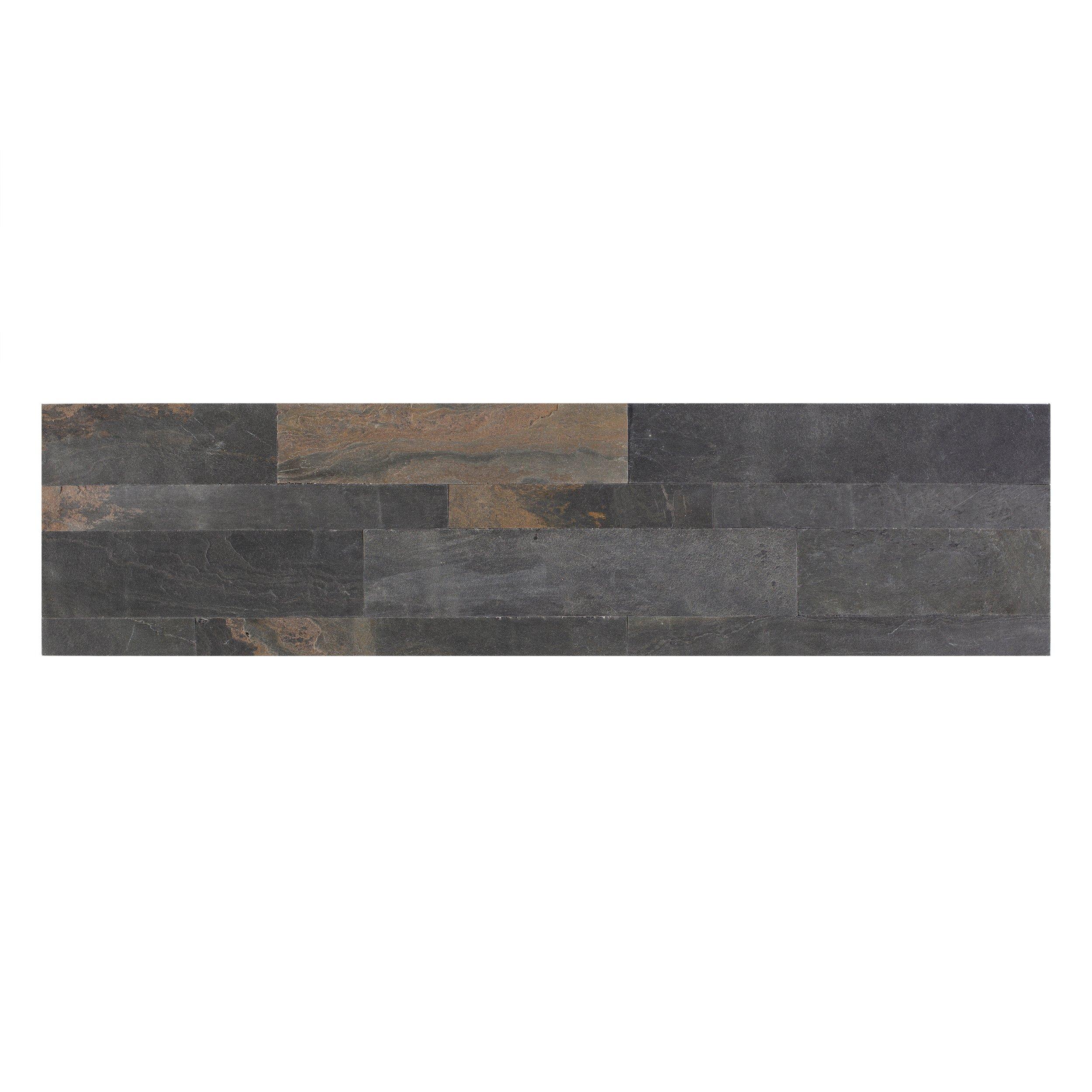 Forest Multi Color Slate Peel and Stick Ledger Panel