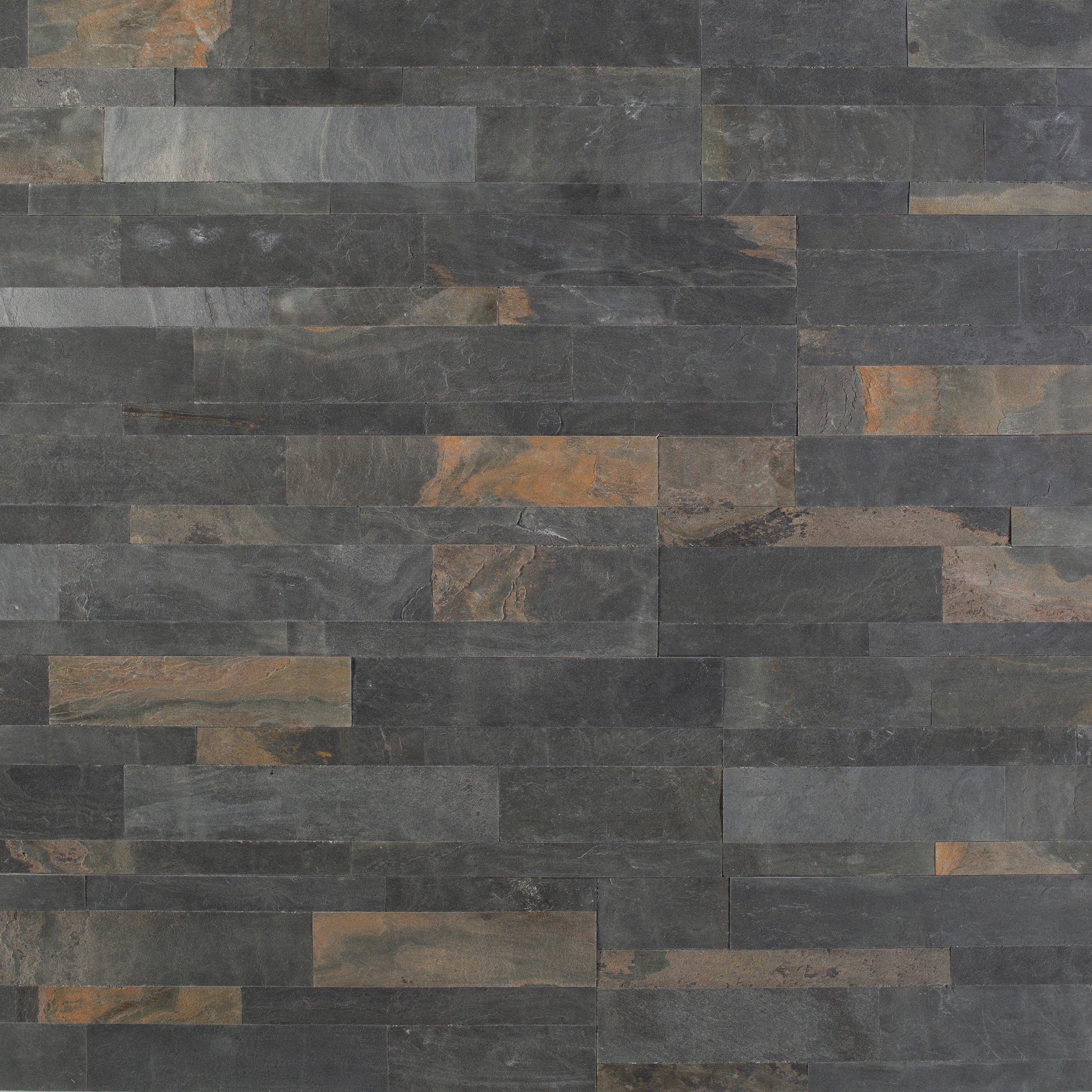 Forest Multi Color Slate Peel and Stick Ledger Panel