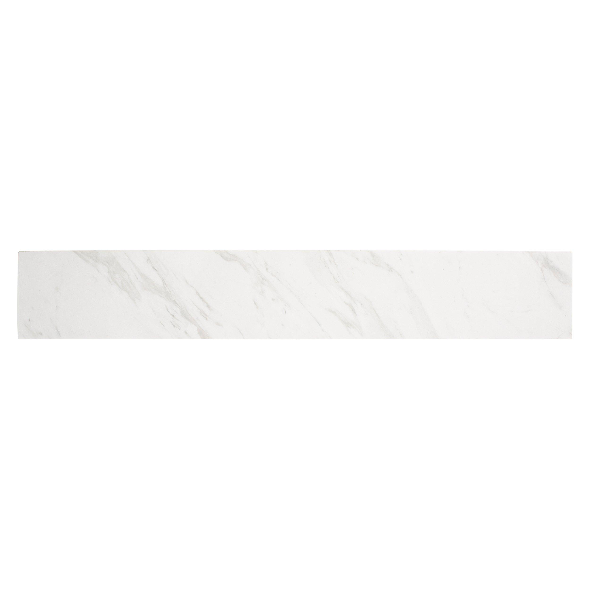 Bianco Carrara Marble Side Splash 21 1/4 x 4 x 3/4 100587369