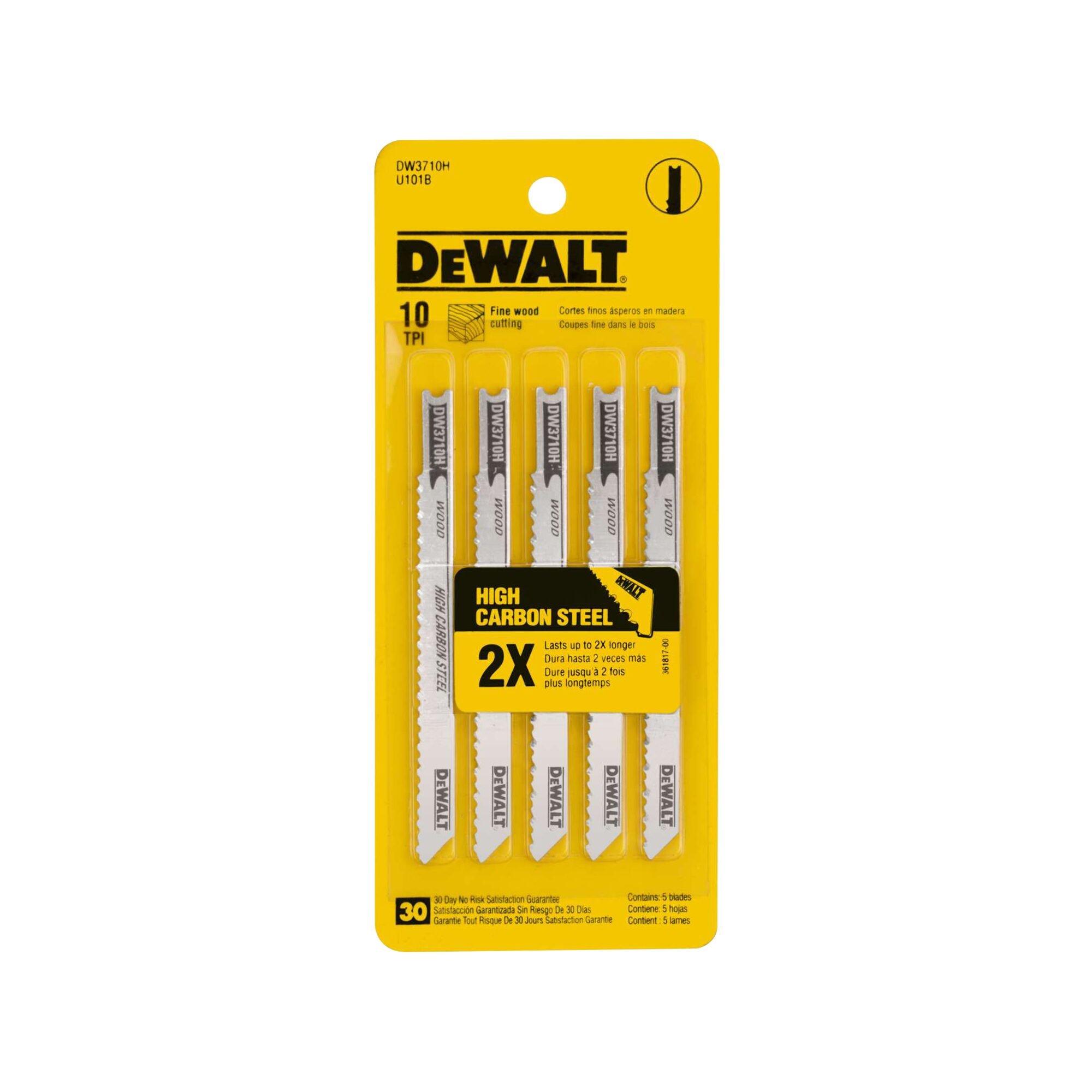 DeWalt 10TPI U Shank Jig Saw Blades - 5 pack