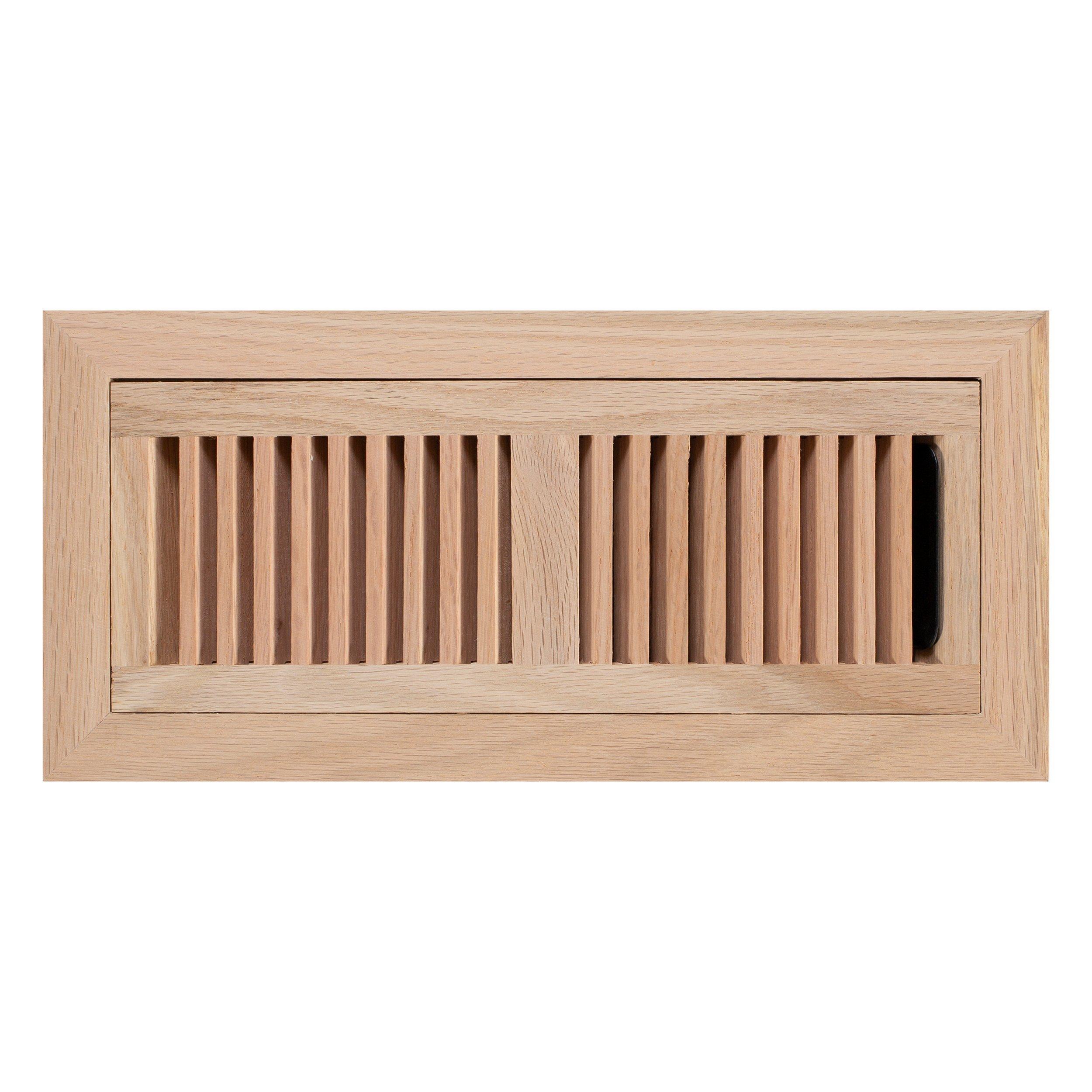 Grate Accents Face Plate Flush Mount 3/4” Floor Register 4” X 14” Oak Wood 