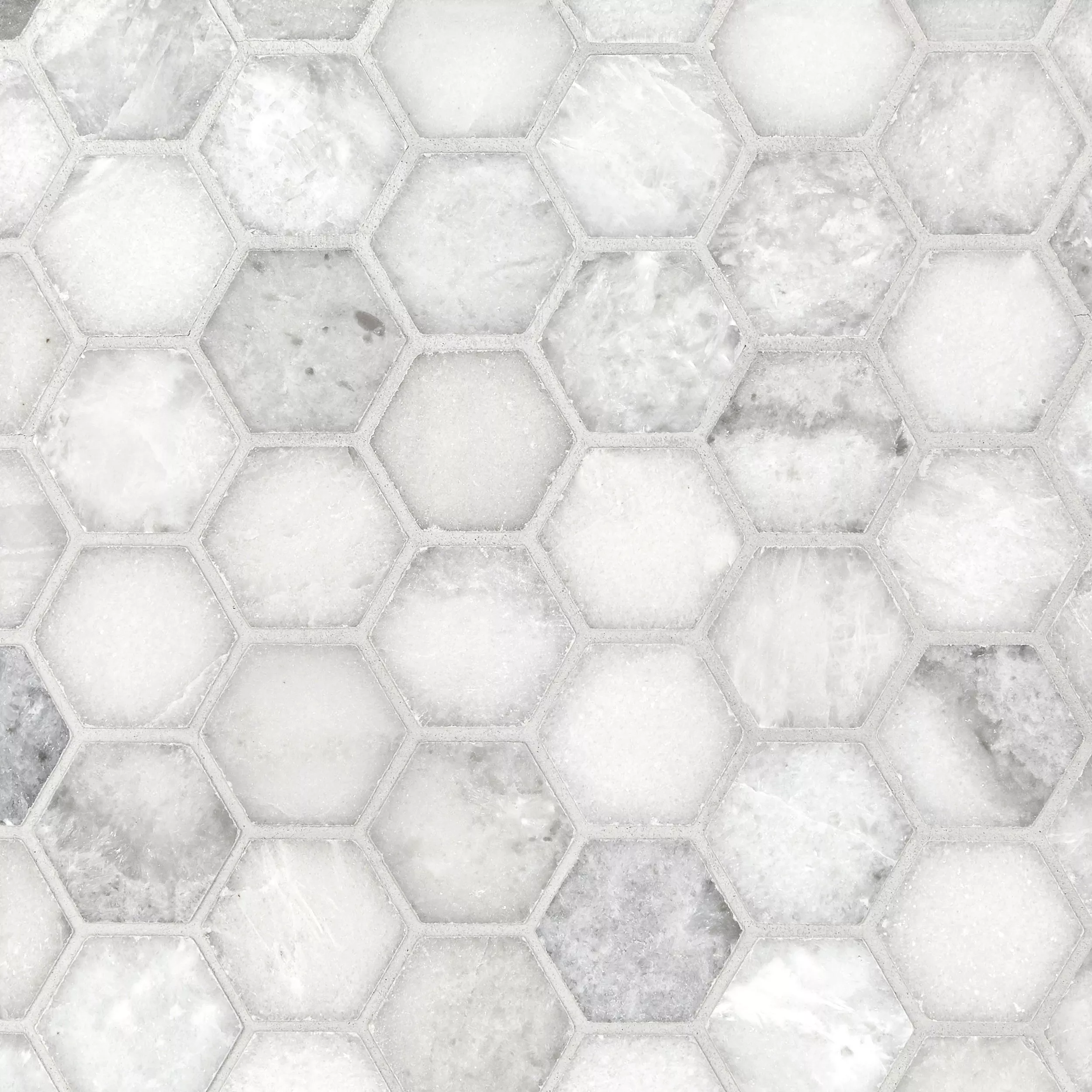 Sahara Carrara 2 in. Hexagon Marble Mosaic