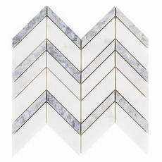 Thassos Herringbone Polished Marble Mosaic 12 X 12 100105022 Floor And Decor