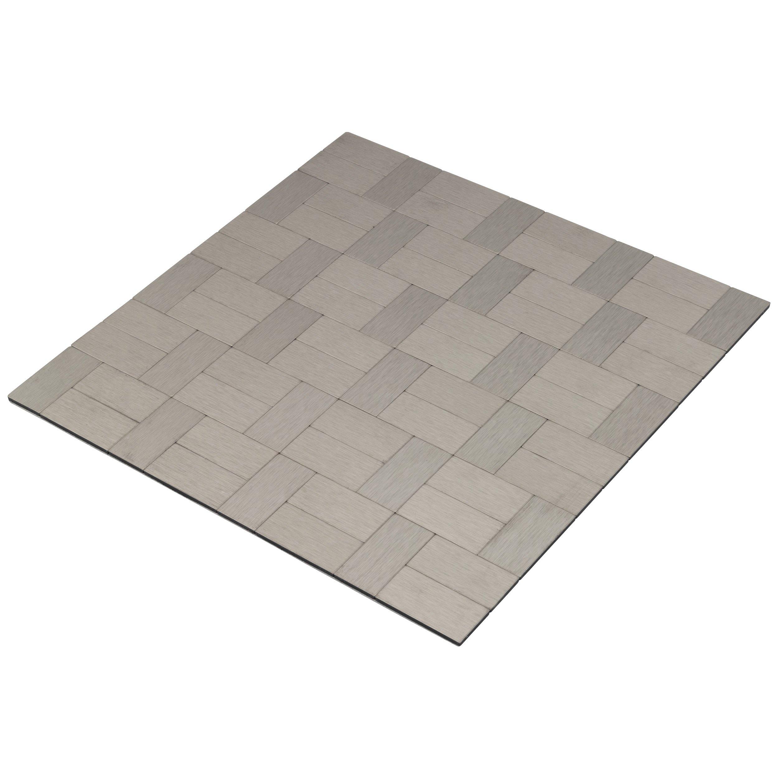 Industrial Groove Metal Peel and Stick Mosaic 12 x 12 100604842