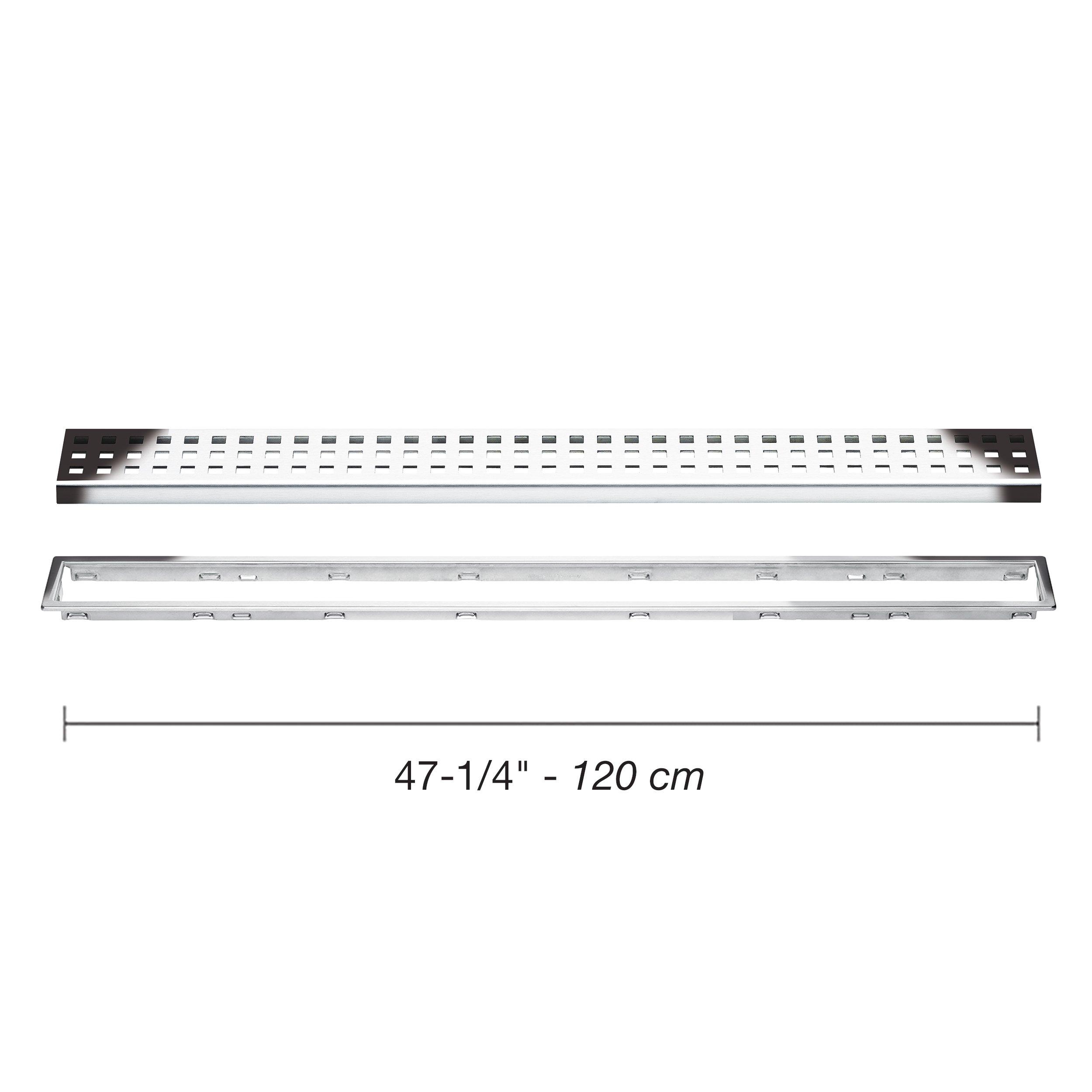 Schluter Kerdi-Line 3/4in. Frame 48in. Perforated Grate Chrome
