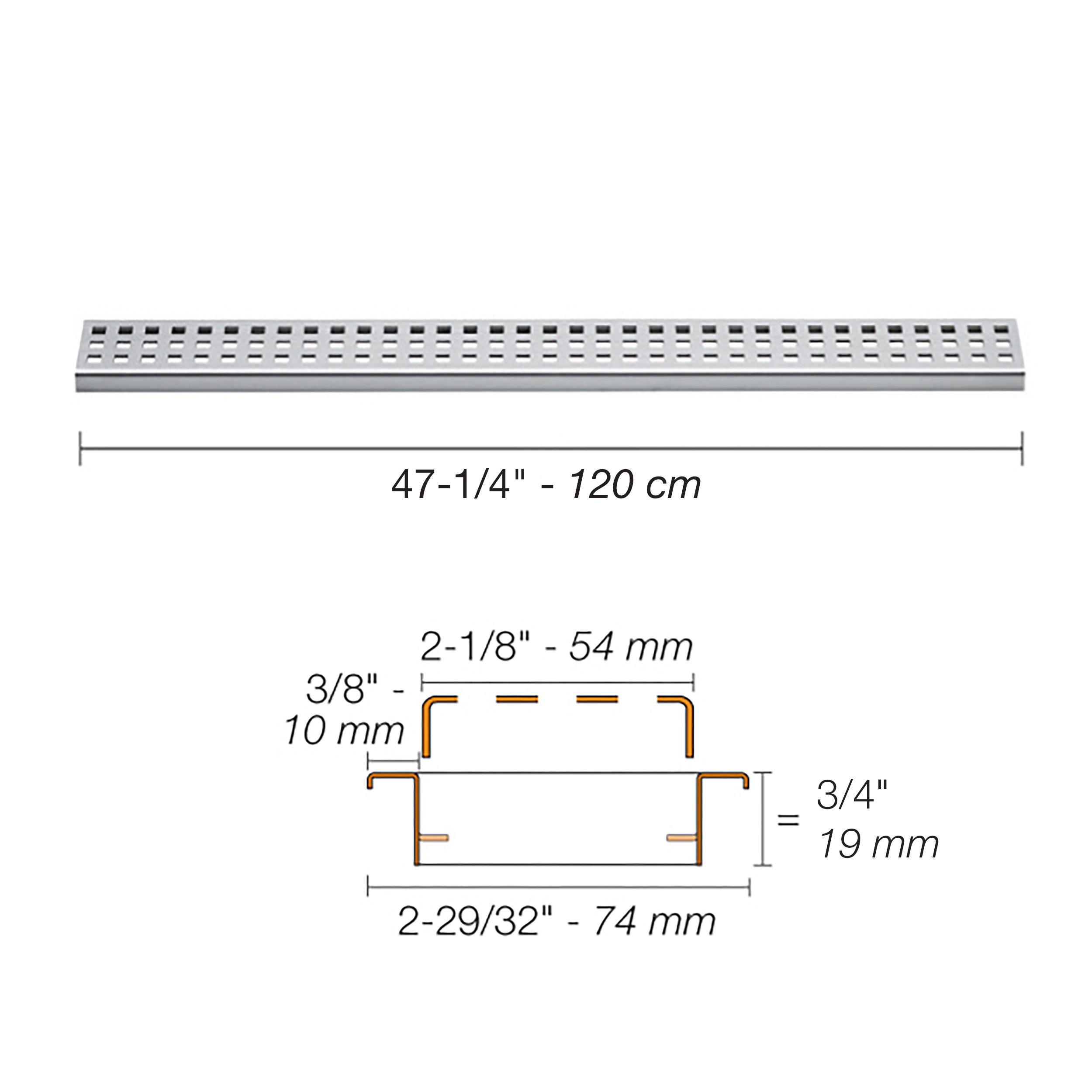 Schluter Kerdi-Line 3/4in. Frame with Lock 48in. Perforated Grate