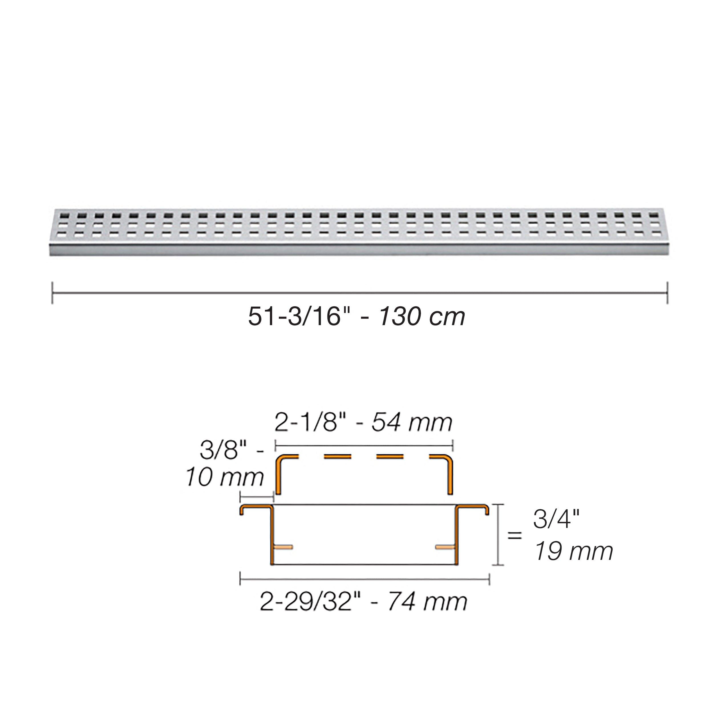 Schluter Kerdi-Line 3/4in. Frame with Lock 52in. Perforated Grate