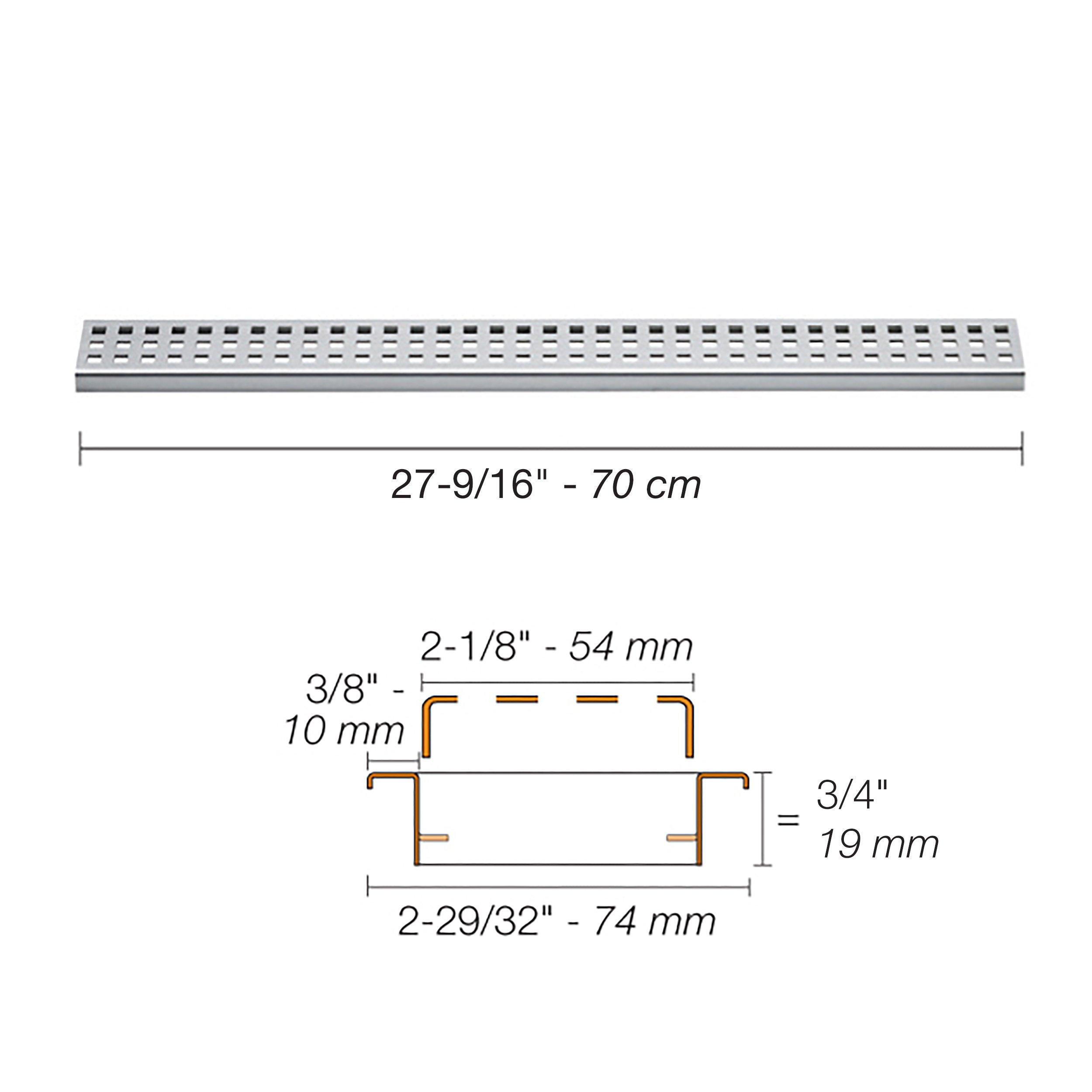 Schluter Kerdi-Line 3/4in. Frame with Lock 28in. Perforated Grate