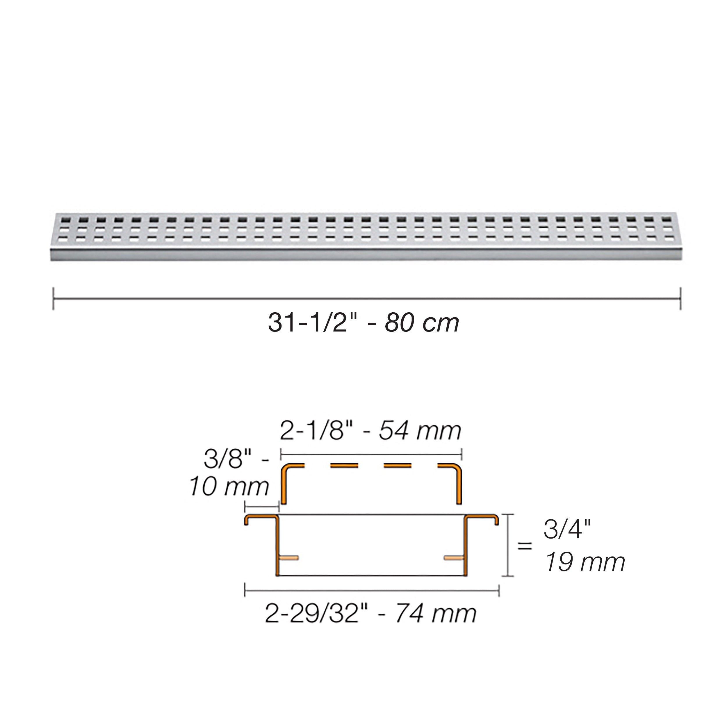 Schluter Kerdi-Line 3/4in. Frame with Lock 32in. Perforated Grate