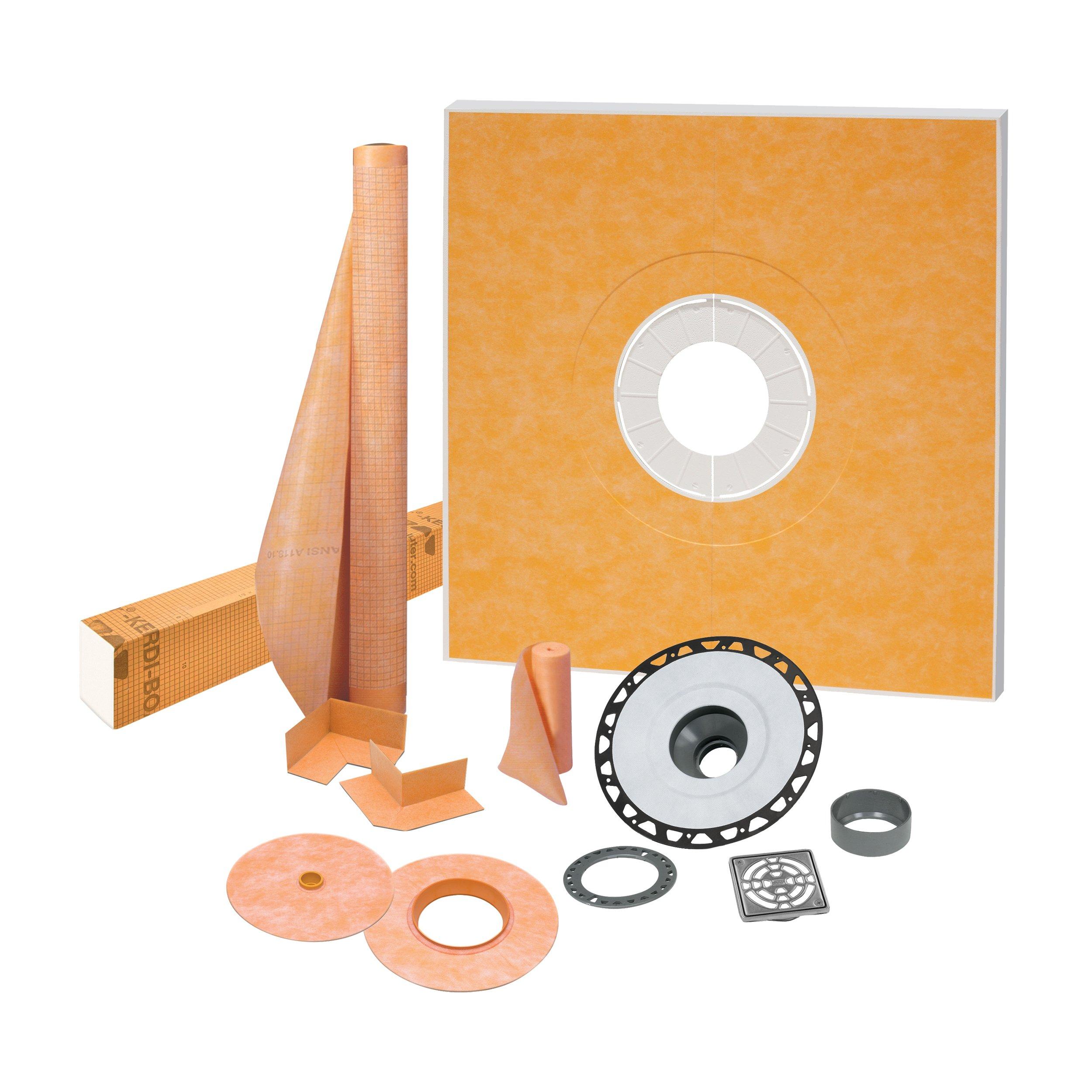 Schluter Kerdi-Shower Kit 48in. x 48in. ABS Stainless Steel