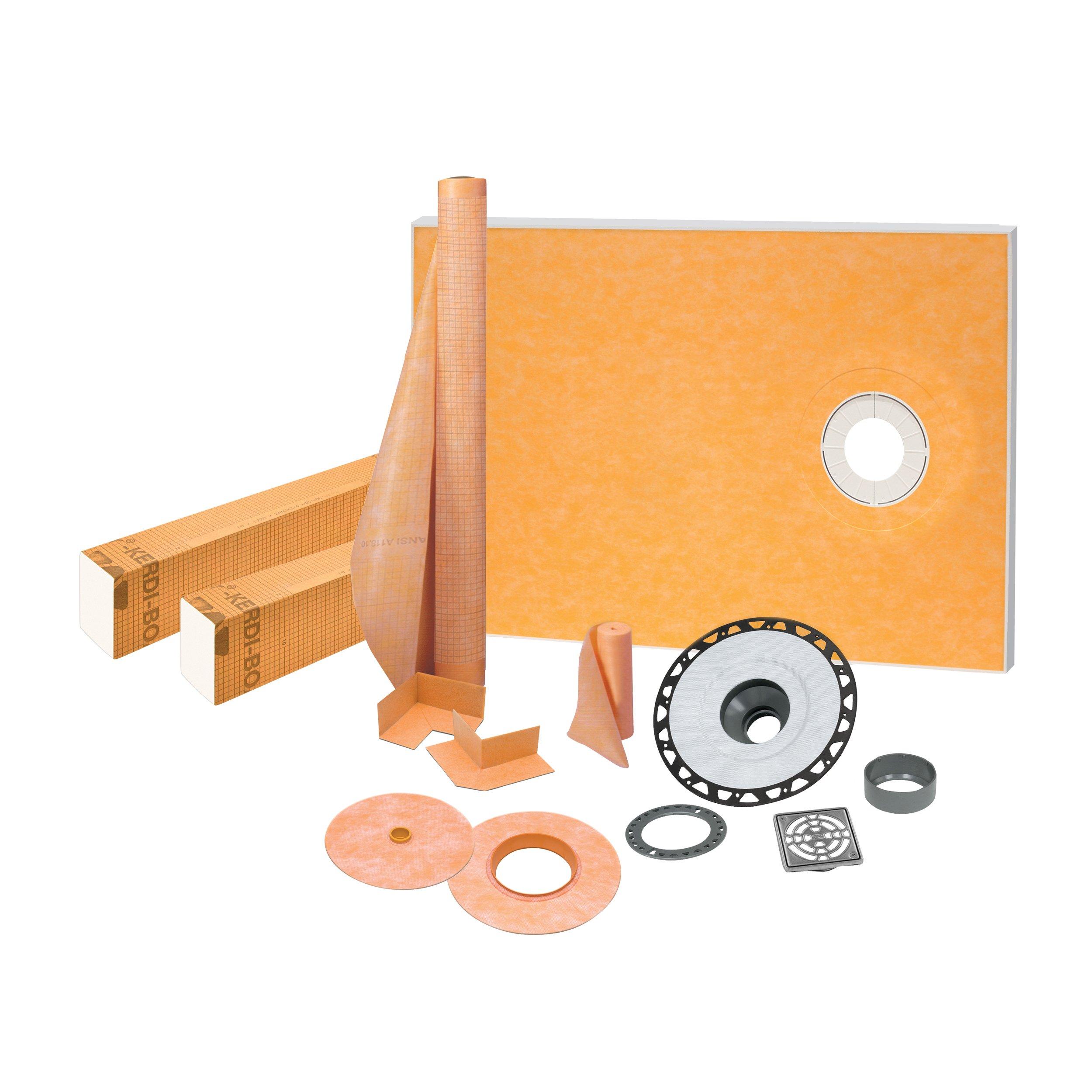 Schluter Kerdi-Shower Kit 38in. x 60in. Offset ABS Stainless Steel