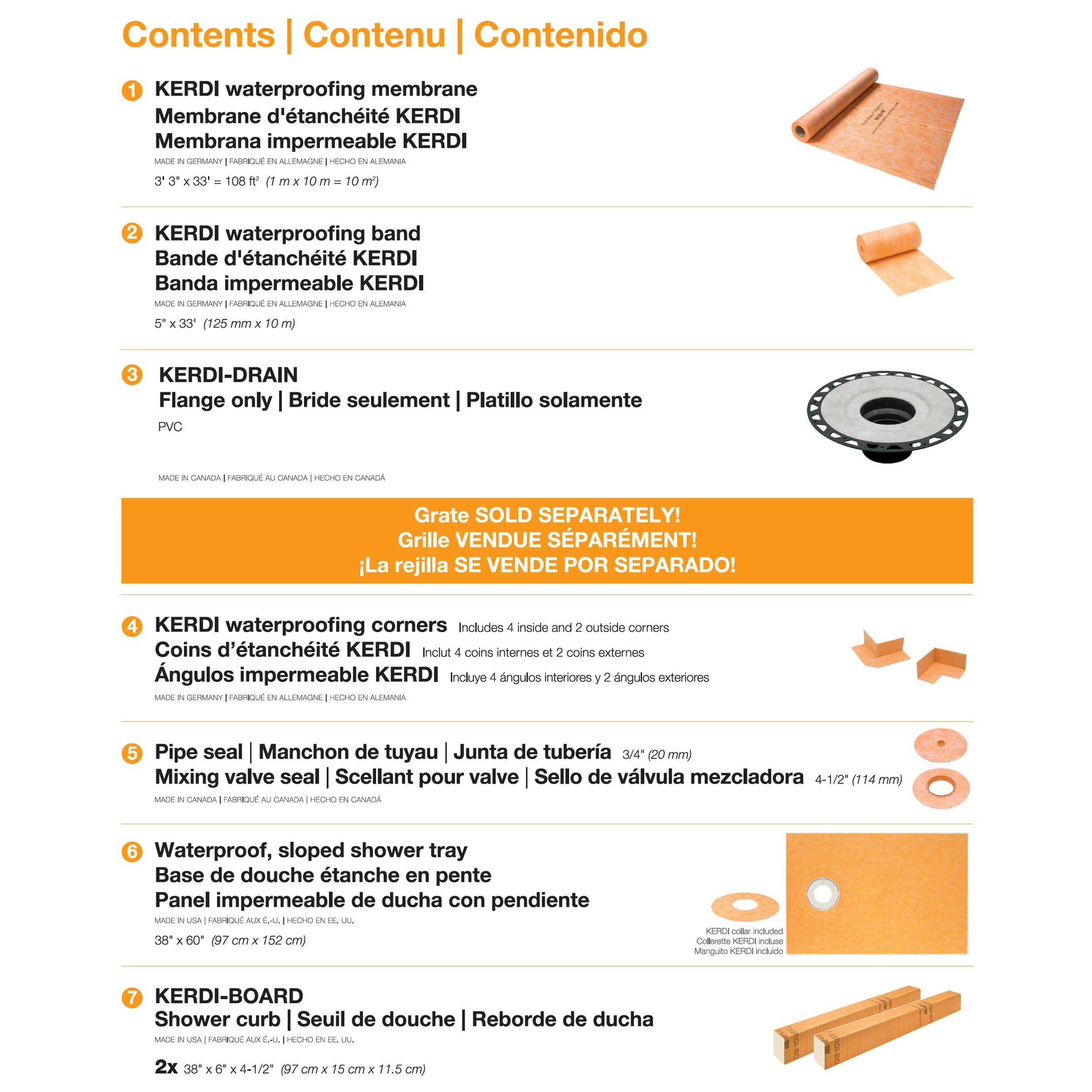 Schluter Systems Kerdi-Shower-Tray 38-in X 60-in Side in the Shower Pan  Parts department at