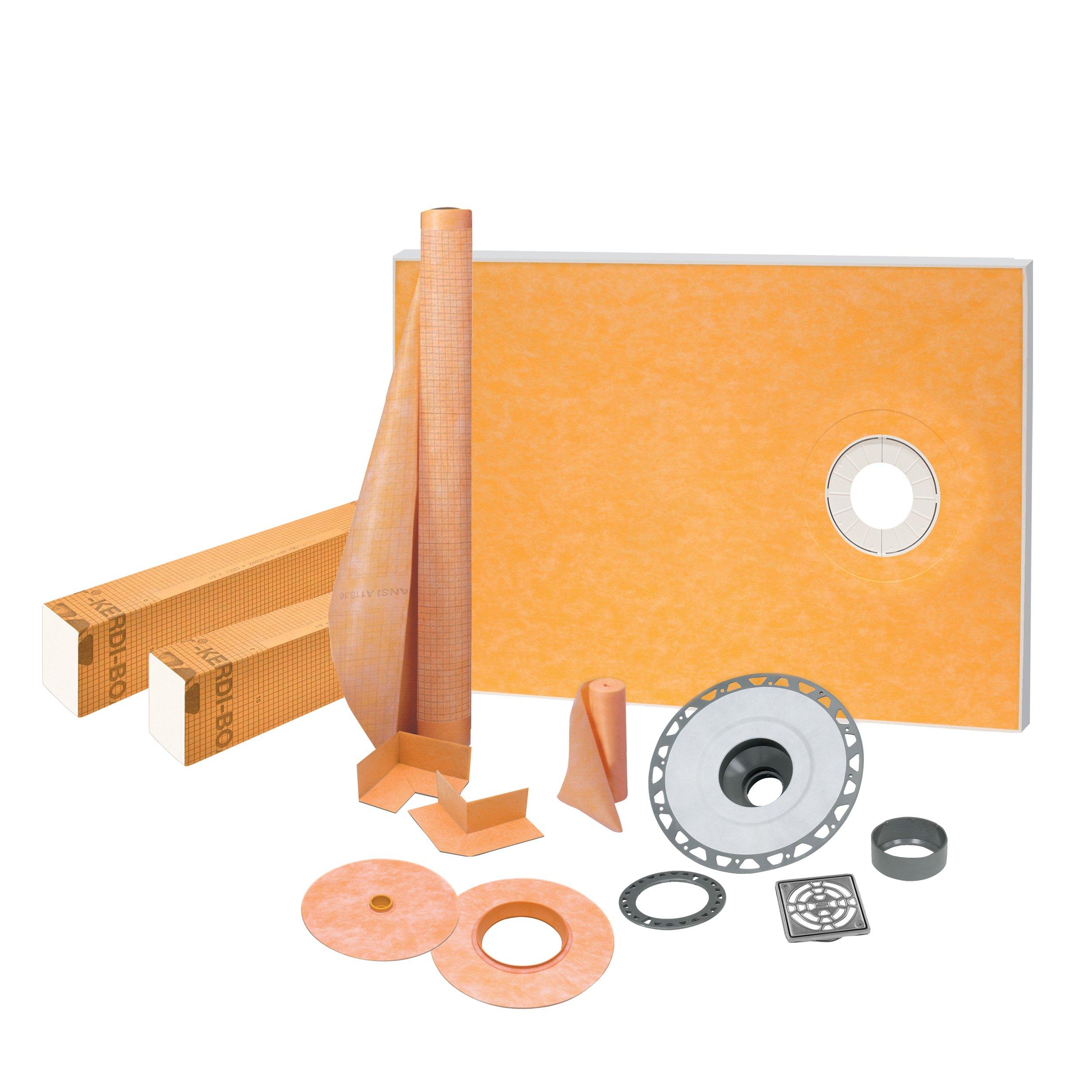 Schluter Kerdi-Shower Kit 38in. x 60in. Offset PVC Stainless Steel