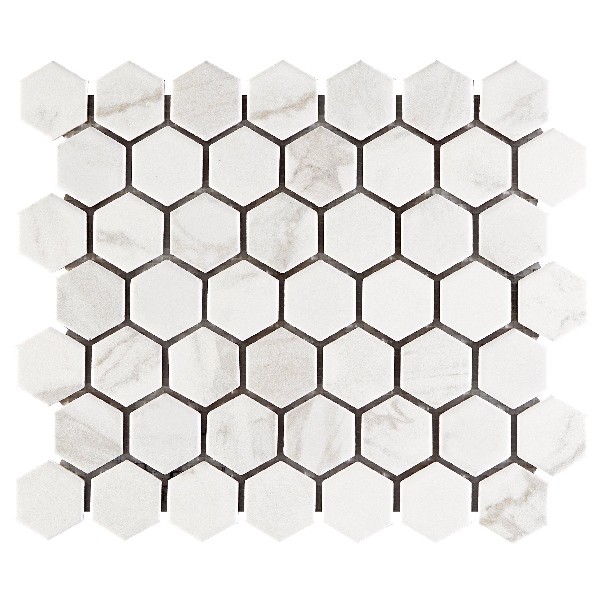 Marble Art 1.5 in. Hexagon Ceramic Mosaic
