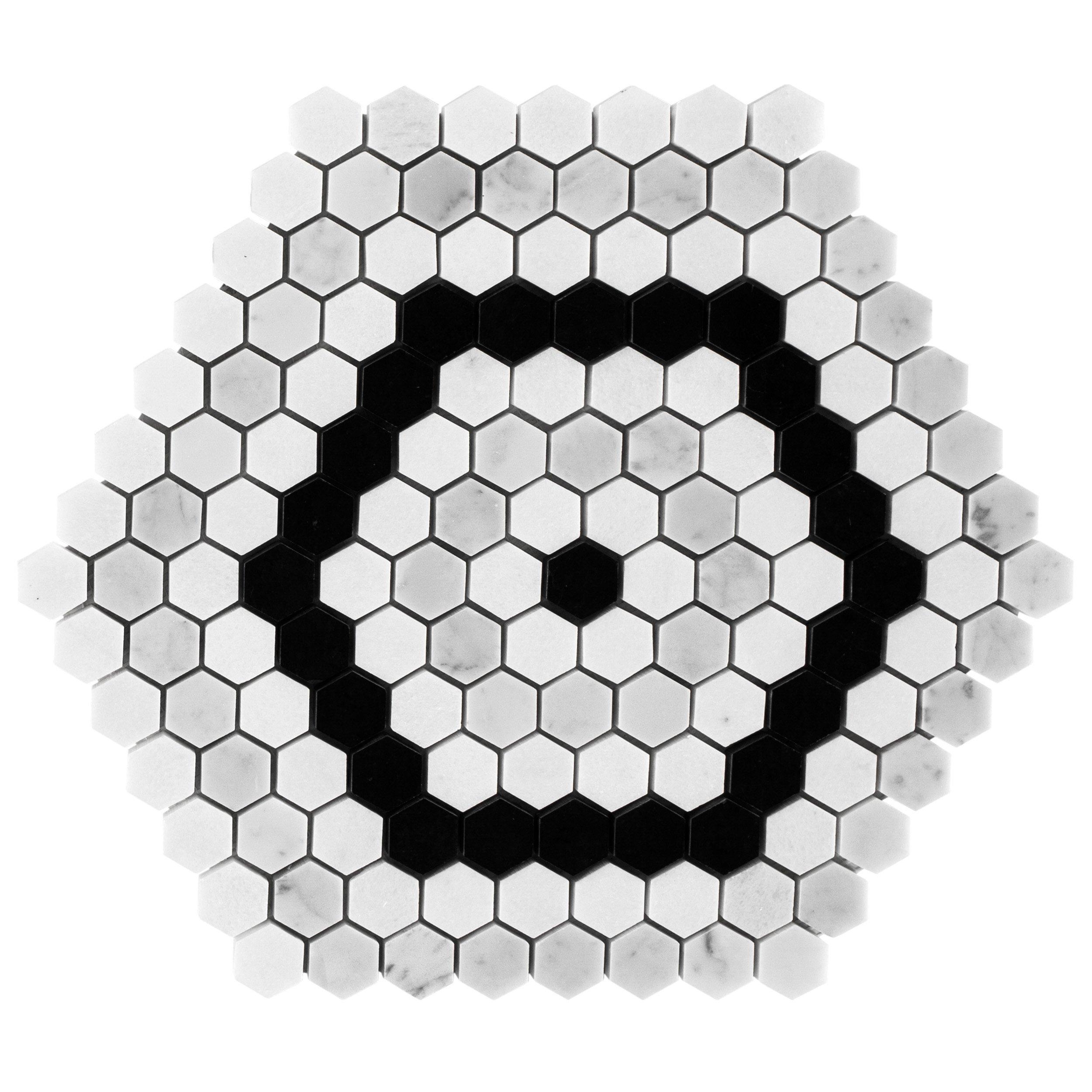Cafe Du Monet Hexagon Polished Marble Mosaic