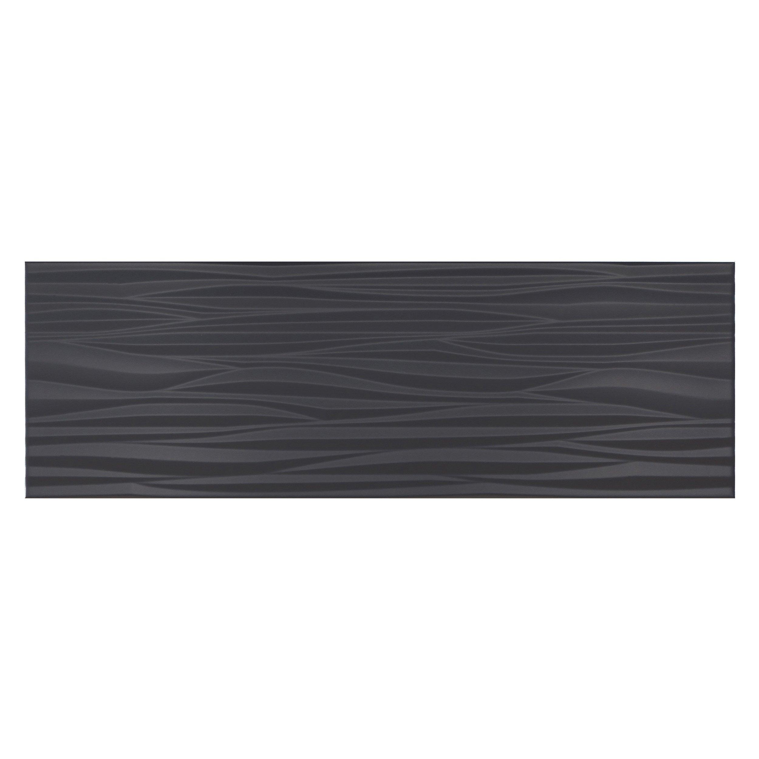 Onda Black Matte Ceramic Tile