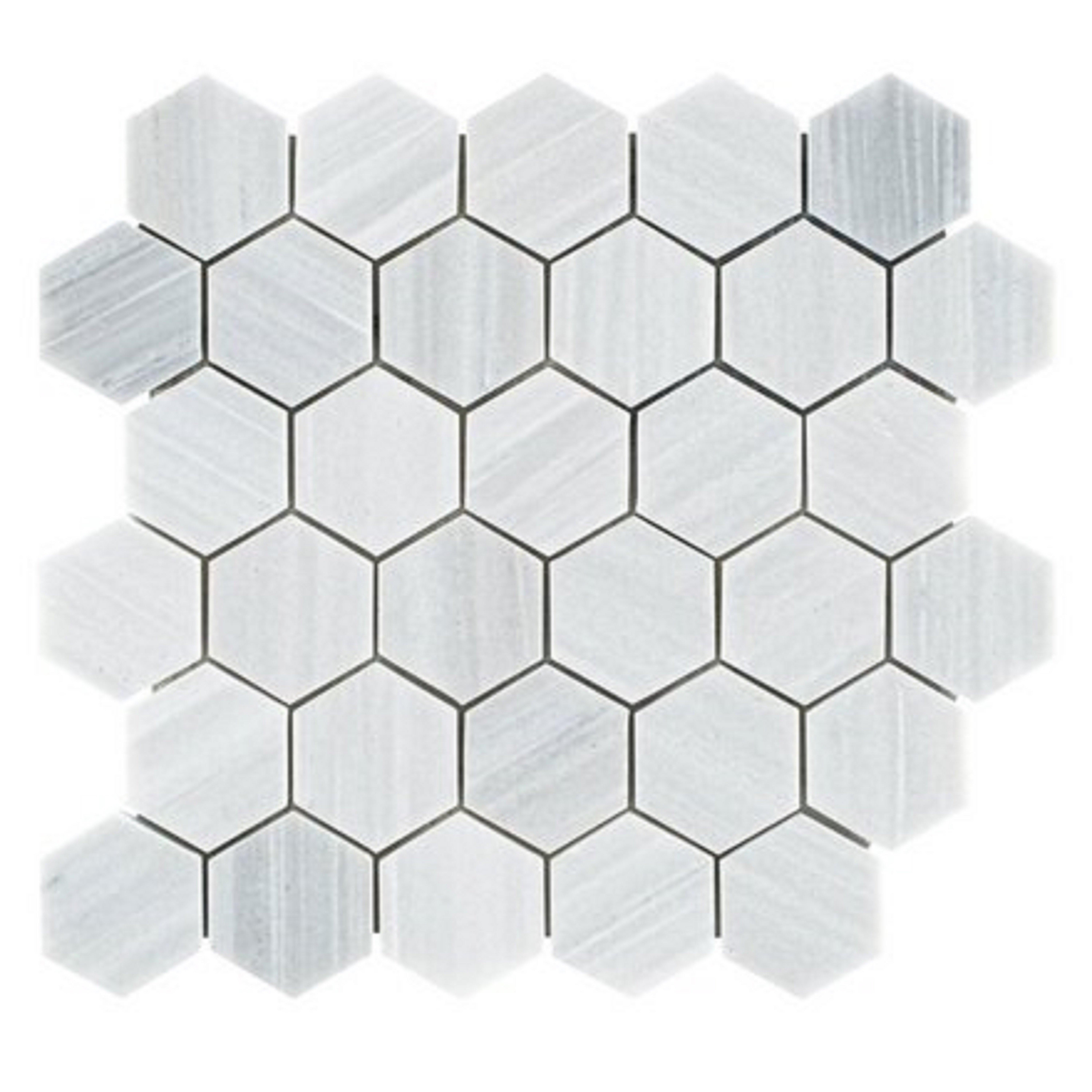 Athena 2 in. Hexagon Polished Marble Mosaic