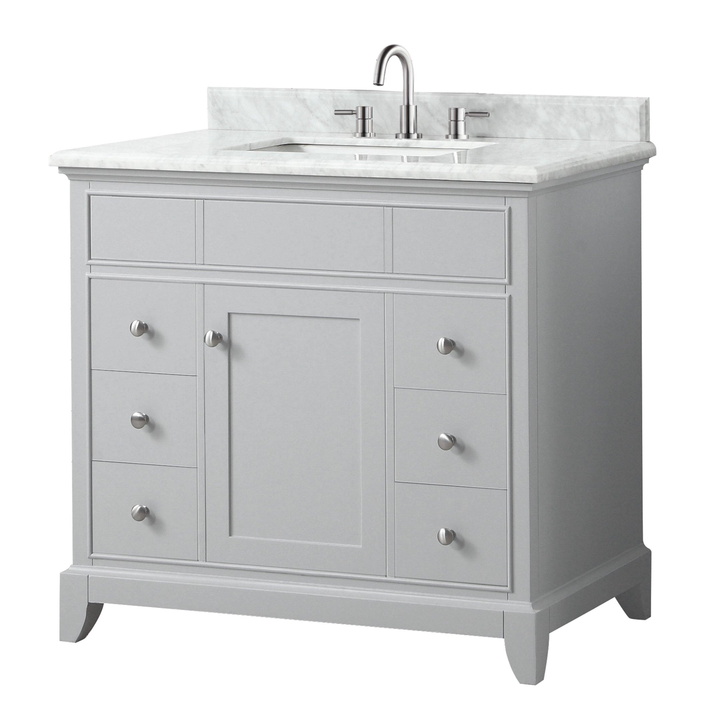 Aurora Vanity with Carrara Marble Top