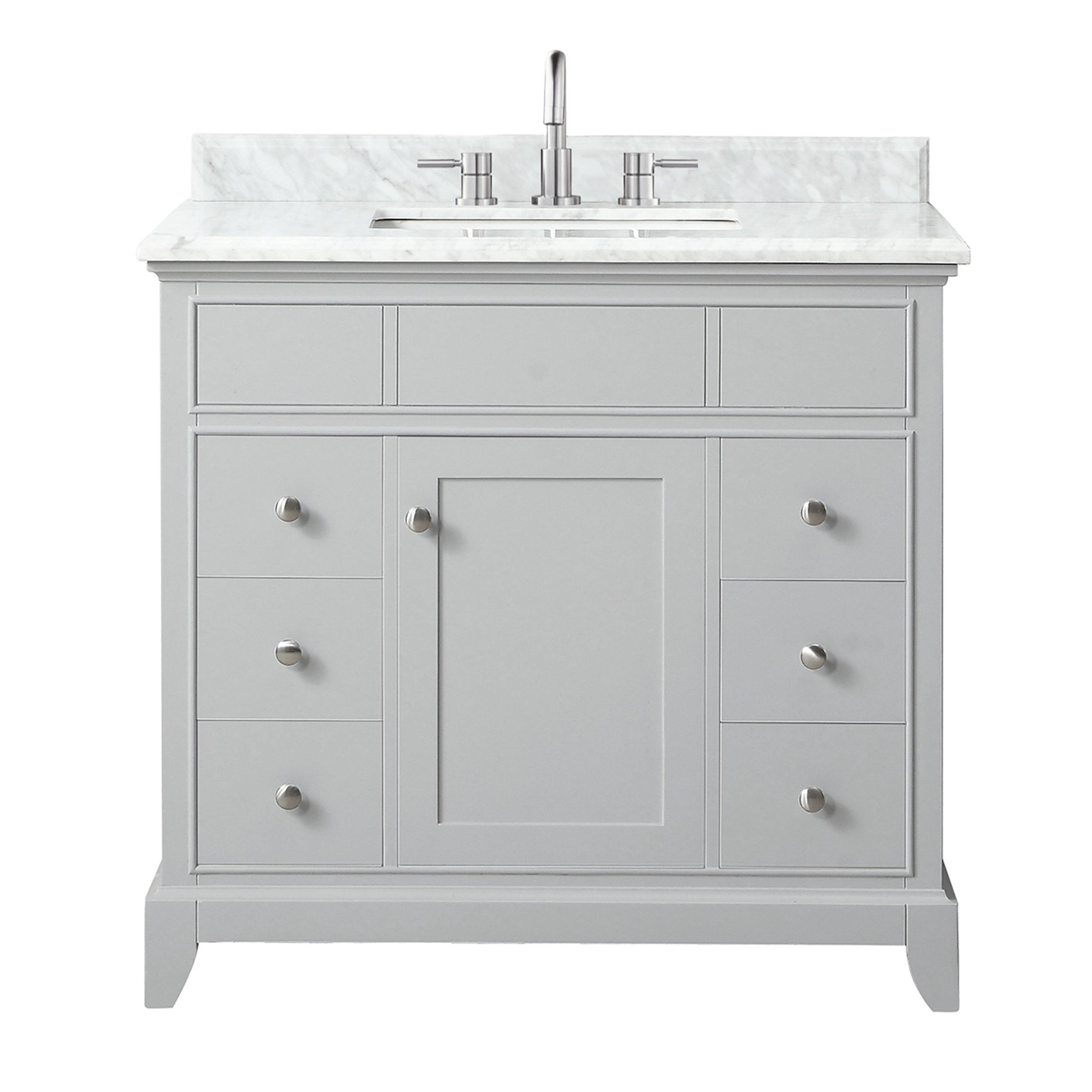 Aurora Vanity with Carrara Marble Top