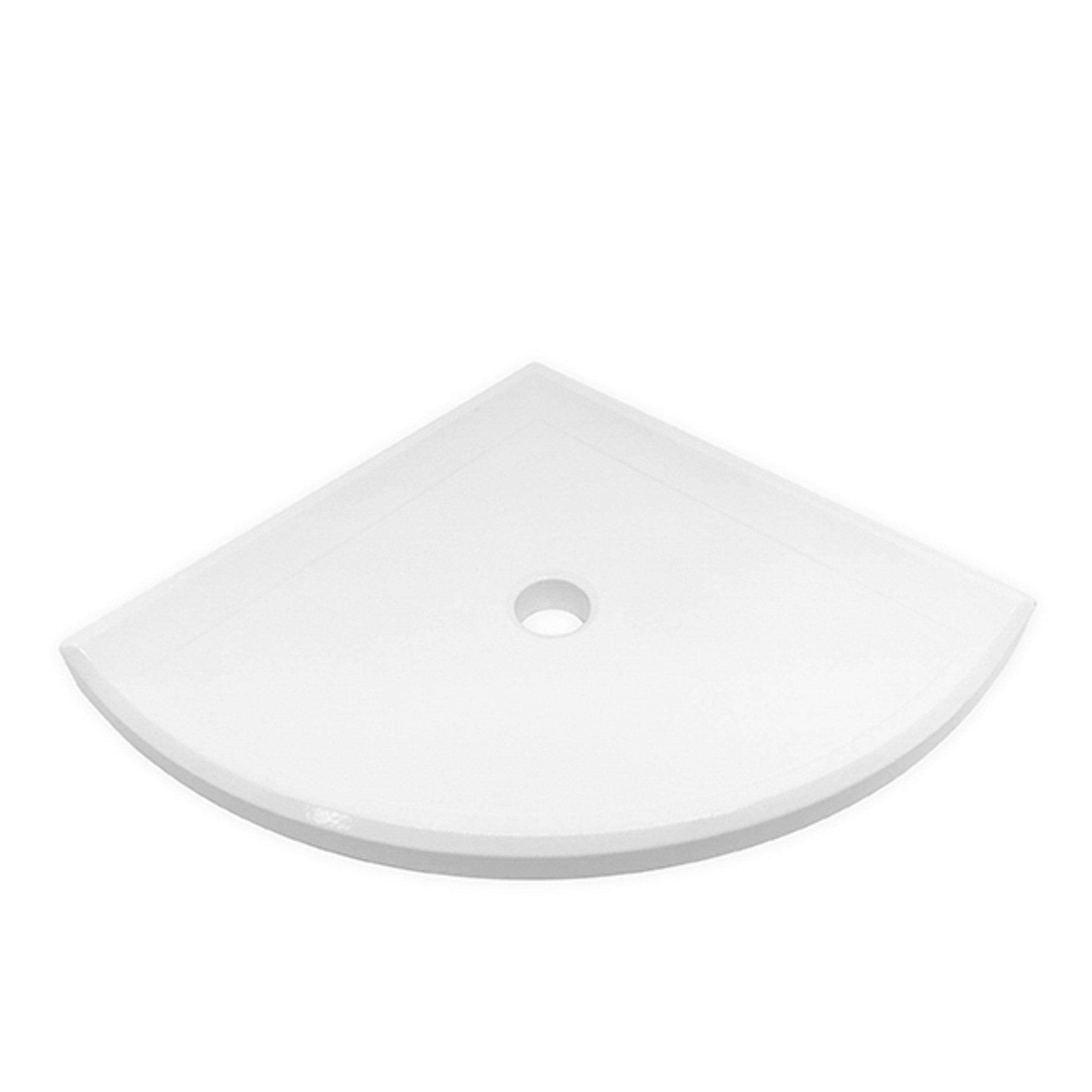 Bright White Ceramic Corner Shower Shelf Soap Tray Arctic White Color 0190 Medium 7.5 inch