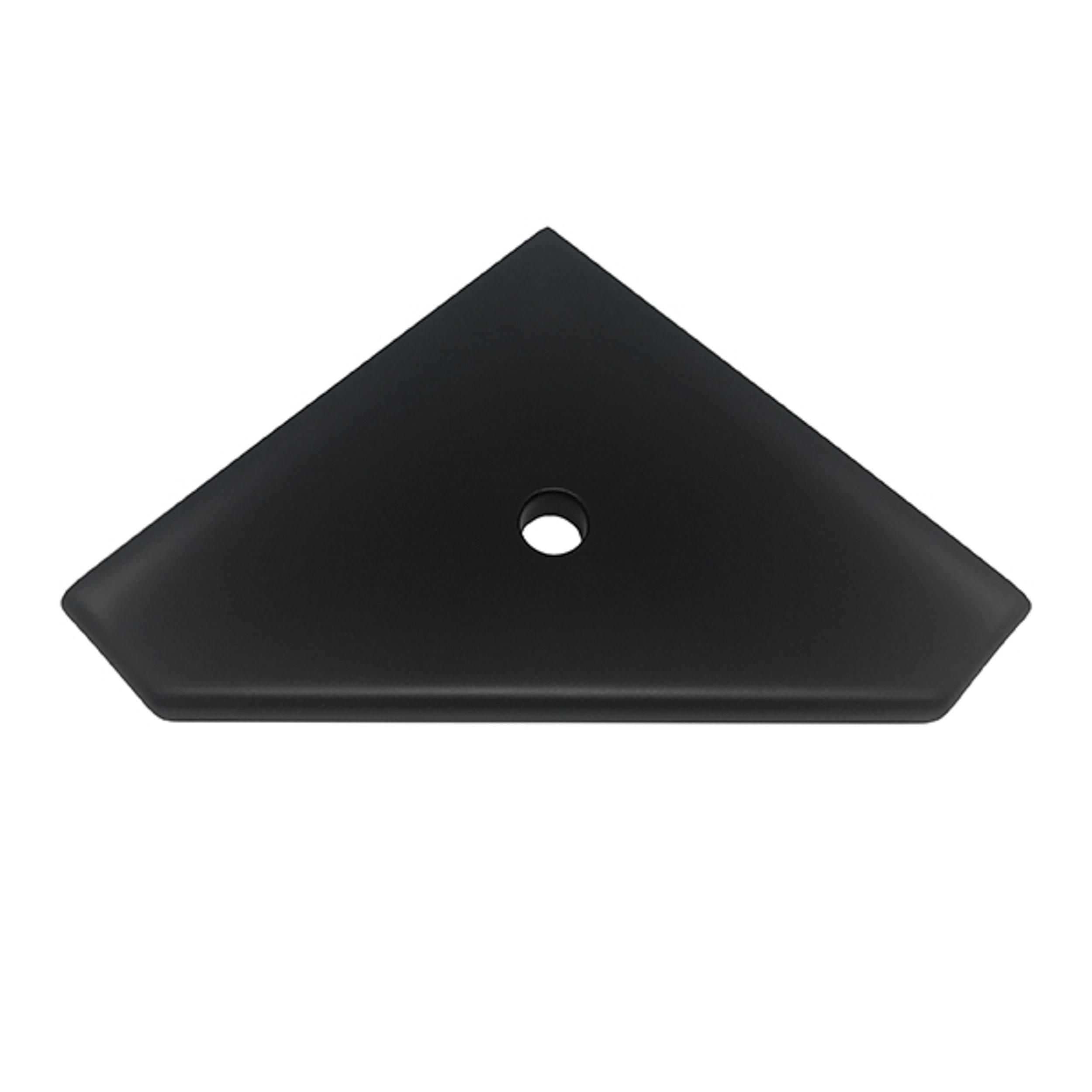 Square Edge Black Matte Corner Shelf