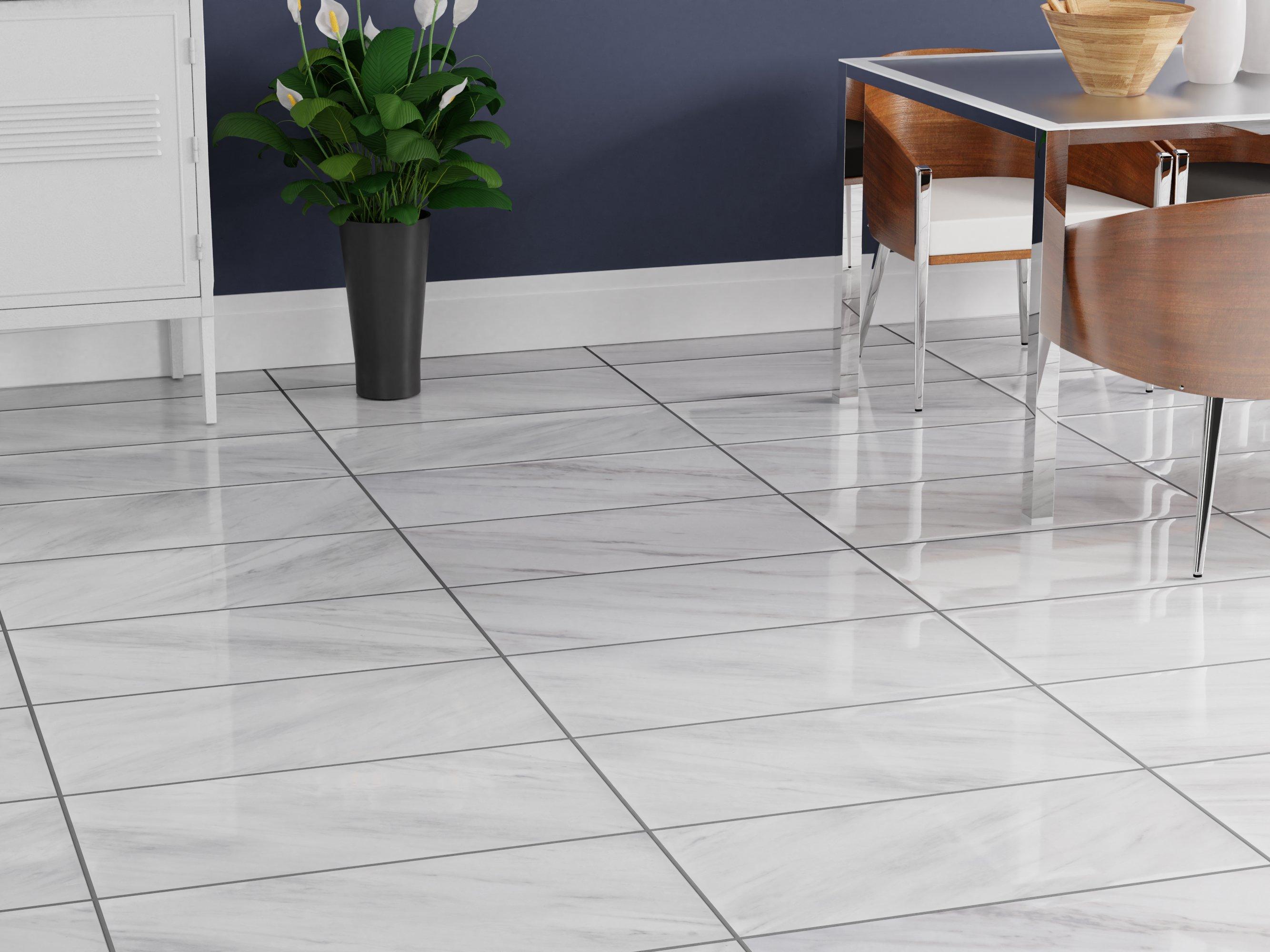 Cesari Bianca II Polished Porcelain Tile Floor and Decor