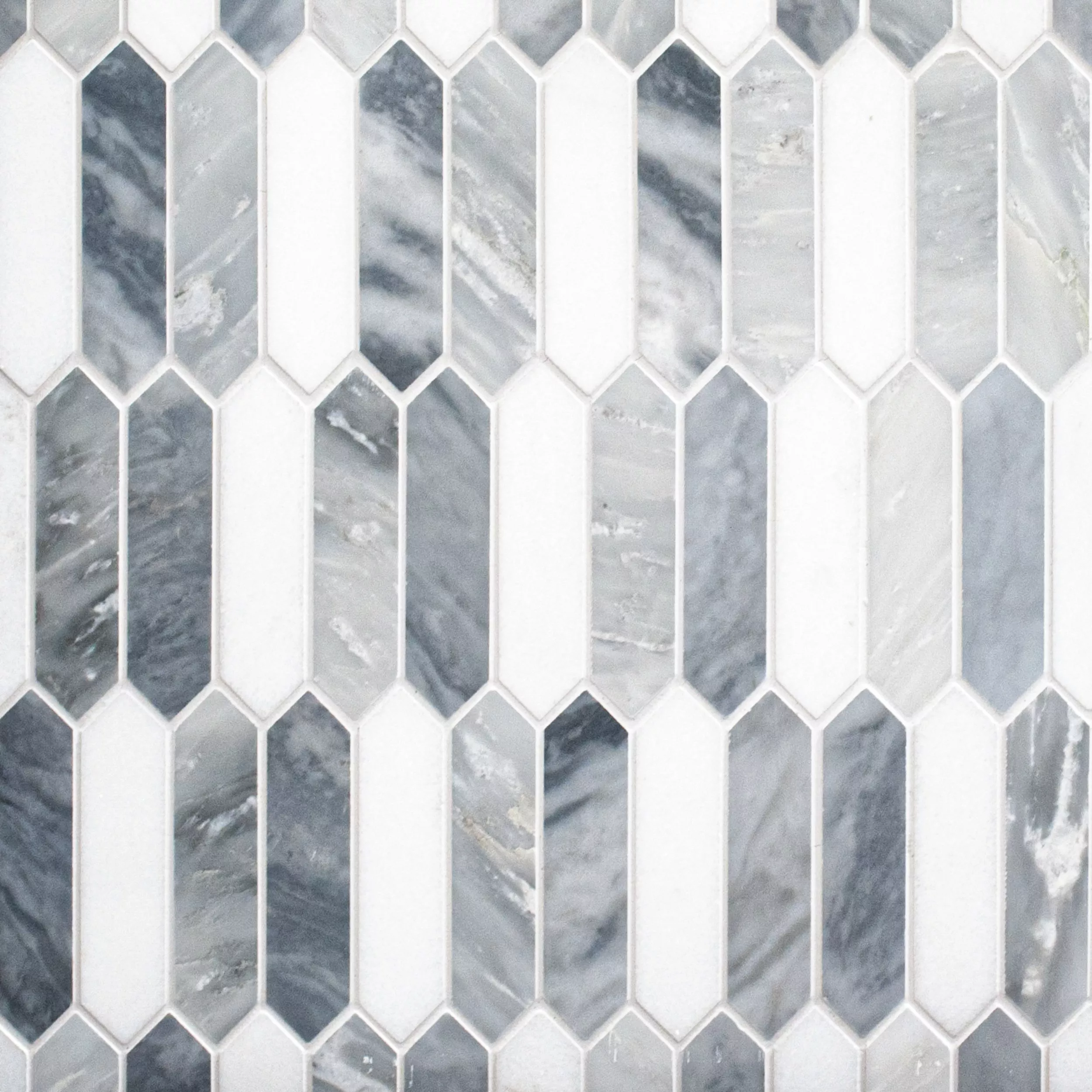 Dove Gray Picket Polished Marble Mosaic