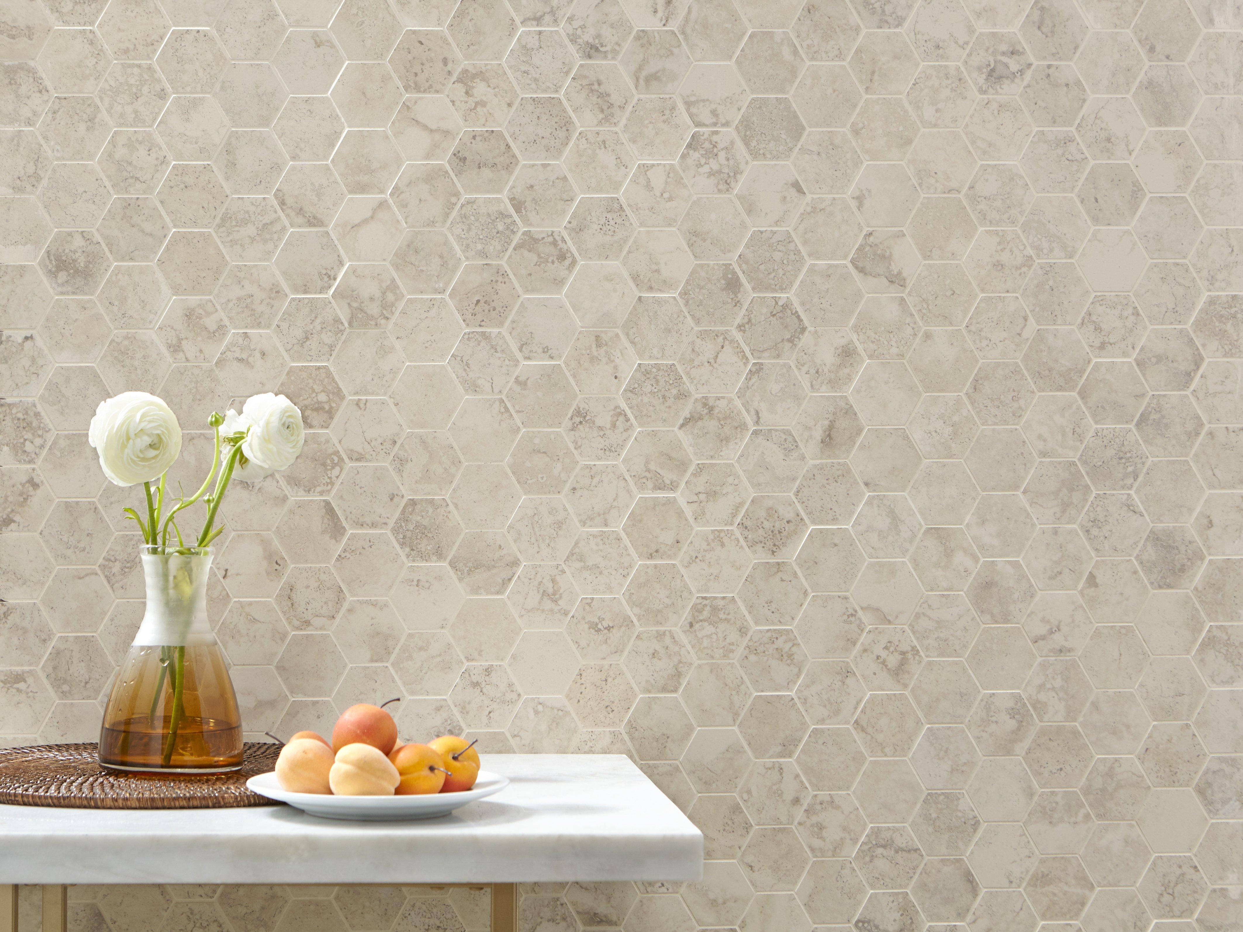 Tarsus Almond II Hexagon Matte Porcelain Mosaic