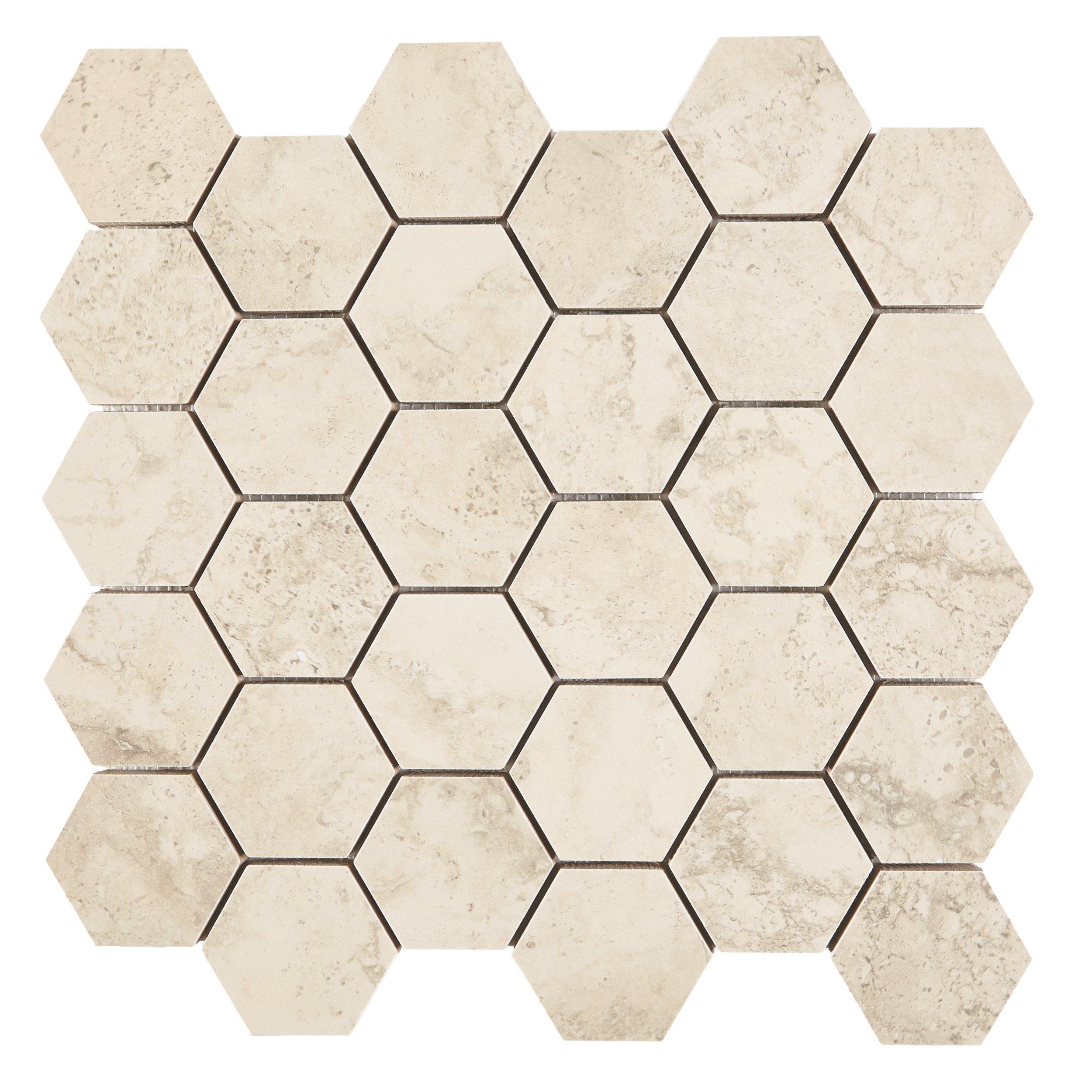 Tarsus Almond II Hexagon Matte Porcelain Mosaic