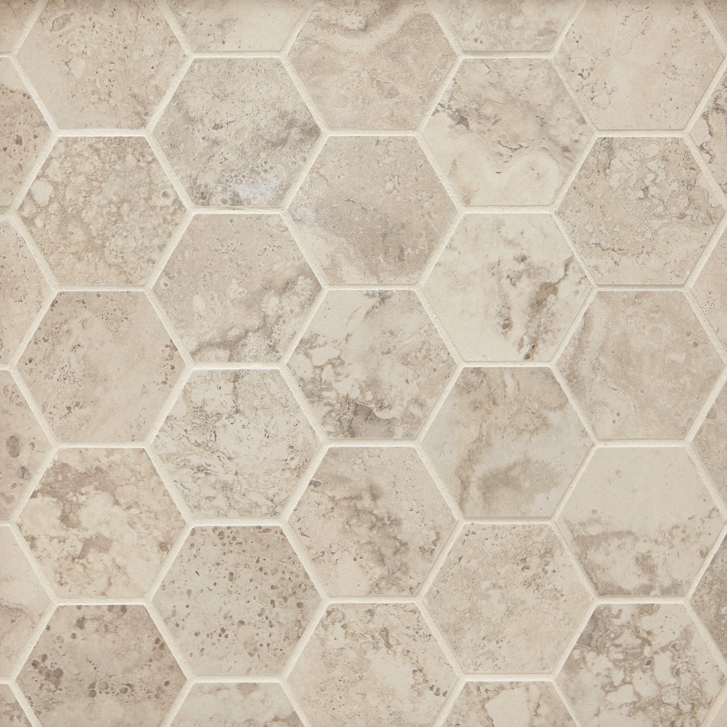 Tarsus Almond II Hexagon Matte Porcelain Mosaic