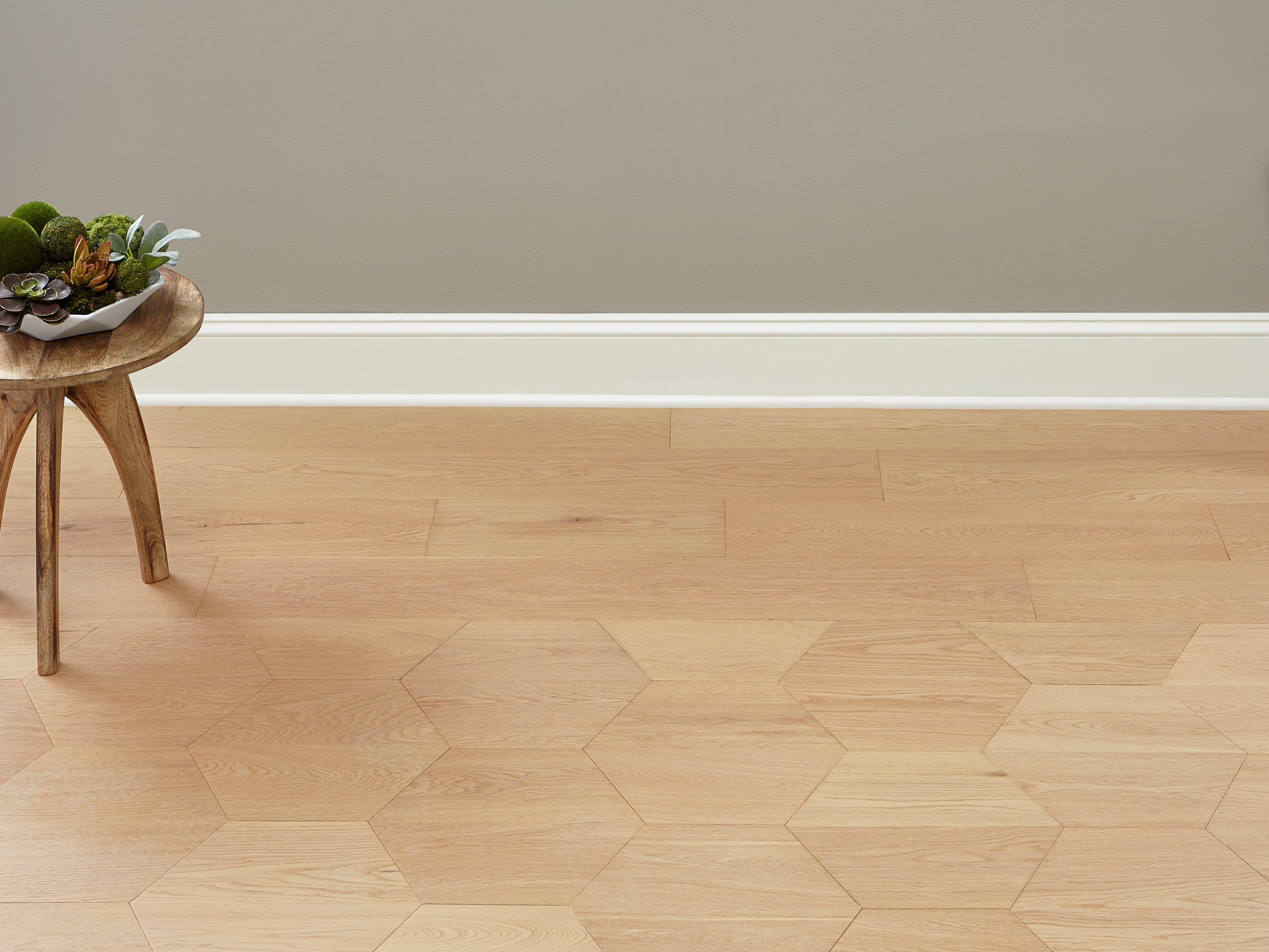 Midtown Gray Oak Wire-Brushed Hexagon Engineered Hardwood
