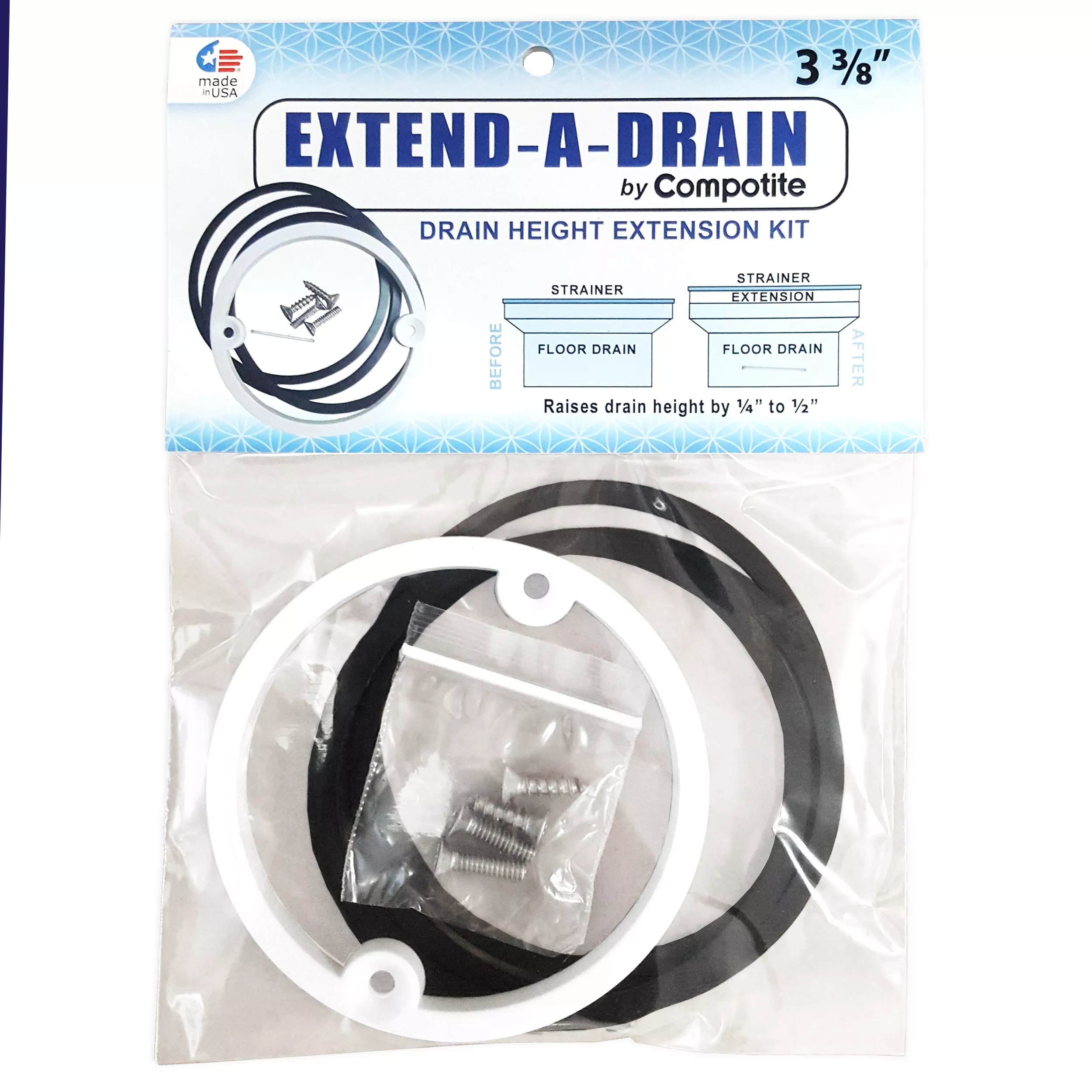 Compotite ExtendADrain 33/8 Drain Height Extension Kit Floor and Decor